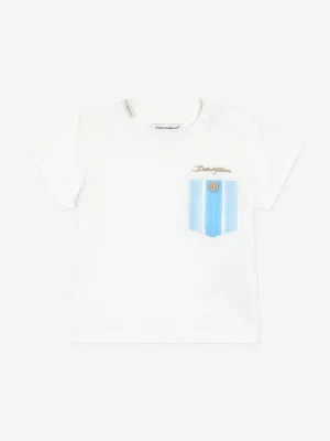 Baby Boys Striped Pocket T-Shirt in White