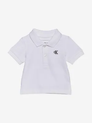 Baby Boys Summer Pique Polo Shirt in White