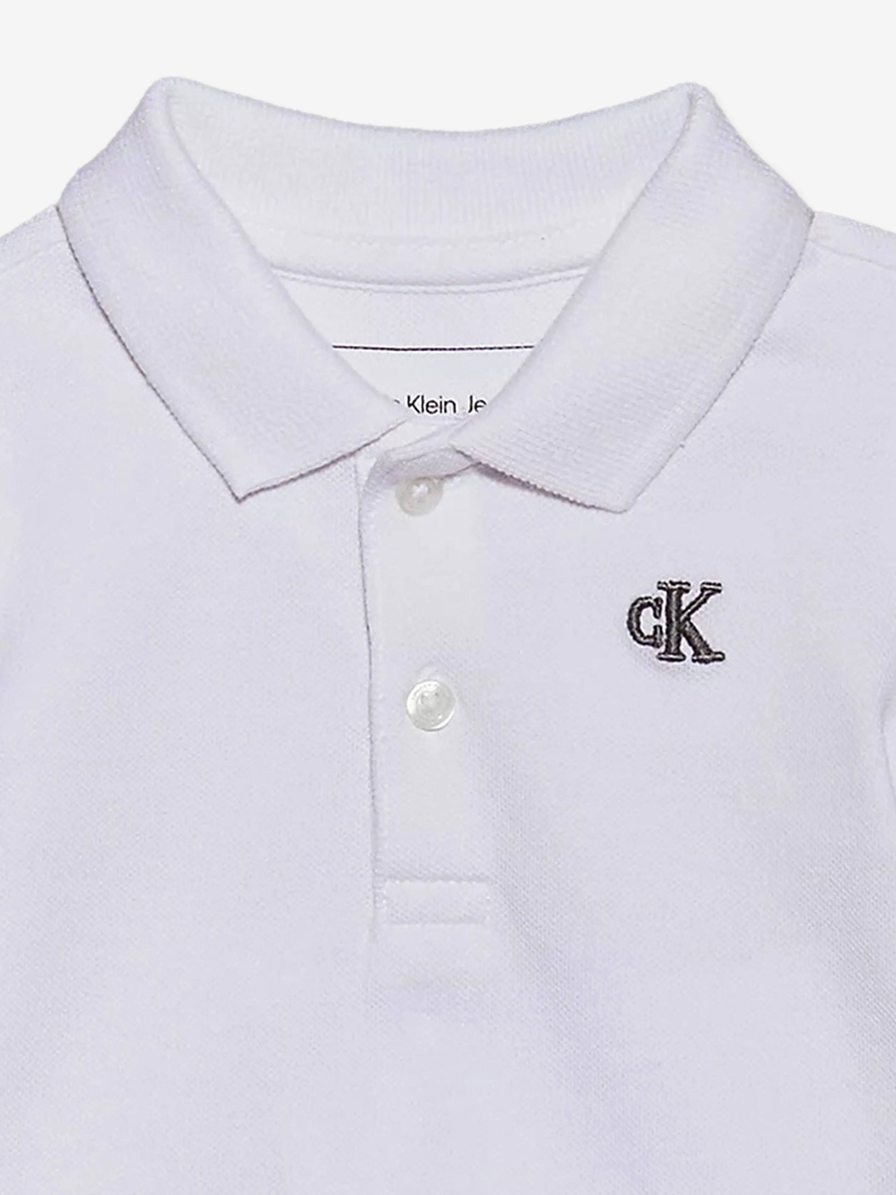 Baby Boys Summer Pique Polo Shirt in White