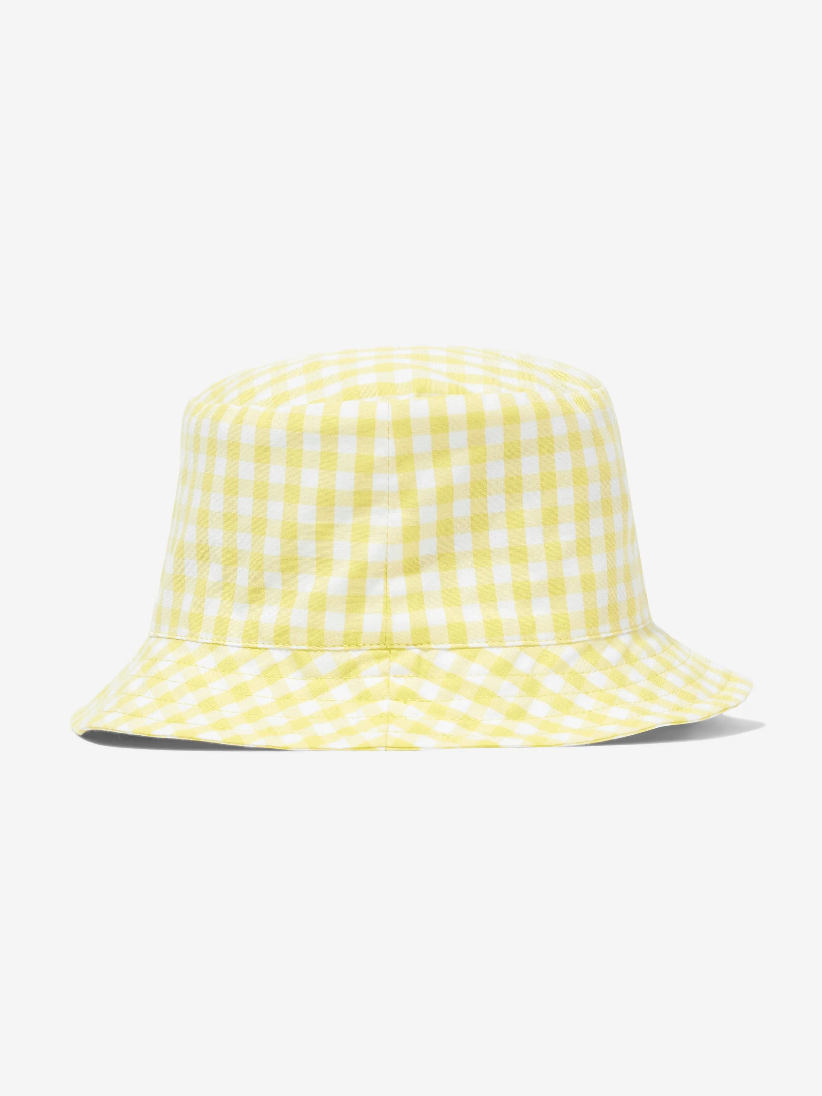 Baby Gingham Teddy Bear Bucket Hat in Yellow