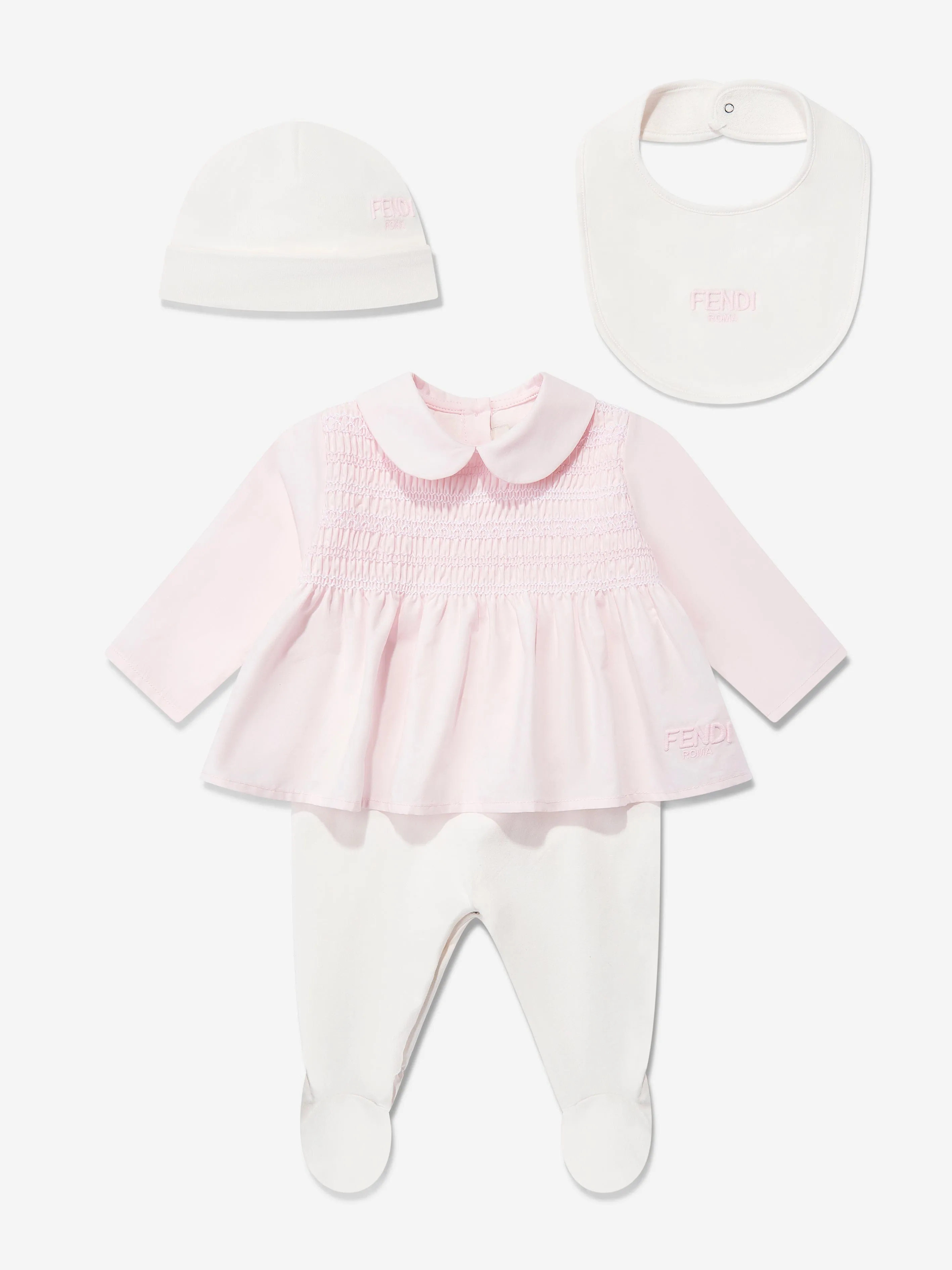 Baby Girls 3 Piece Babygrow Set in Pink