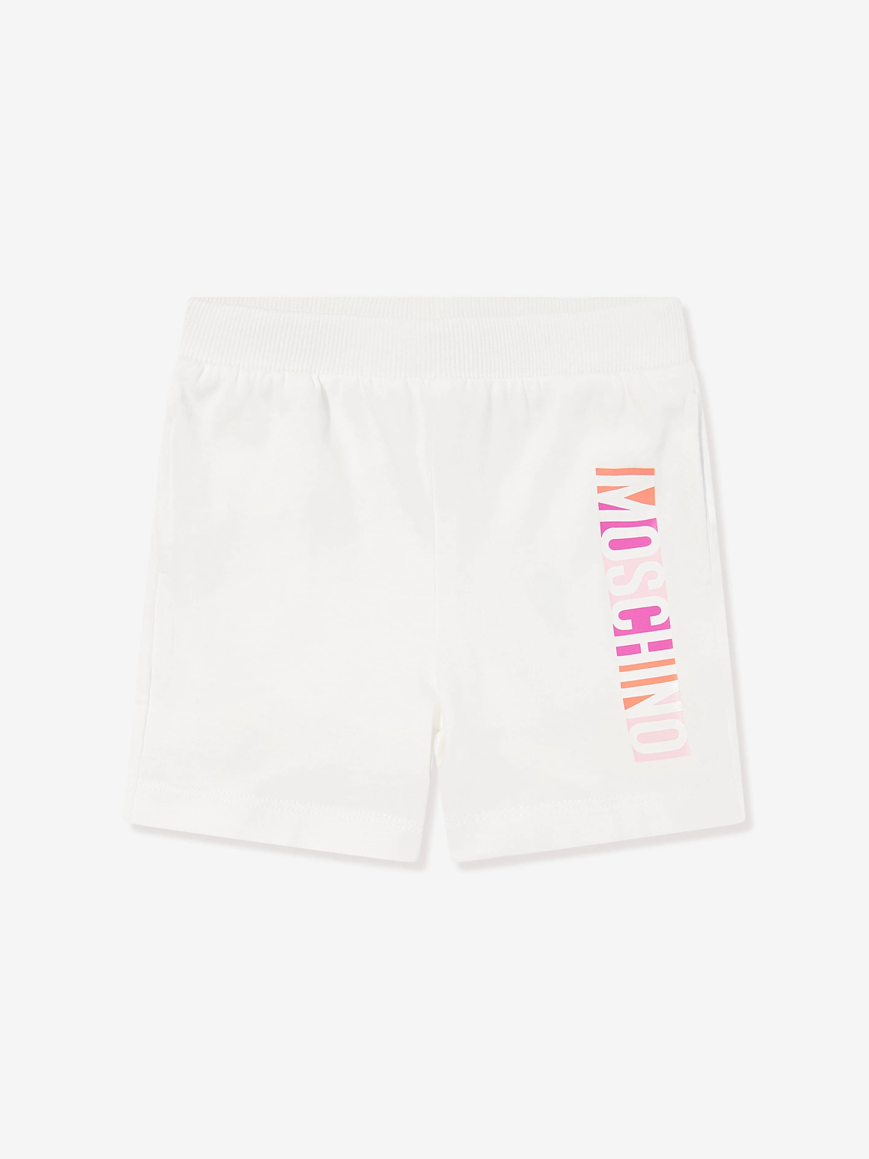 Baby Girls Bear Logo Short Set in Ivory