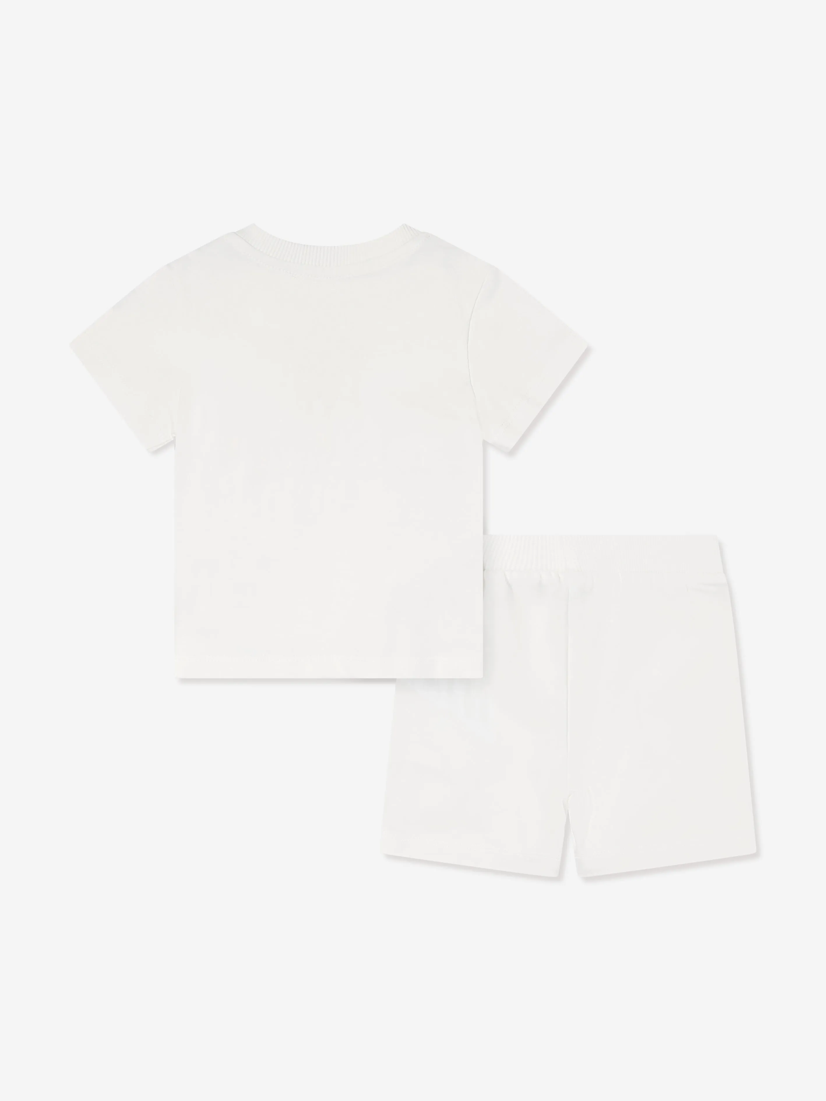 Baby Girls Bear Logo Short Set in Ivory