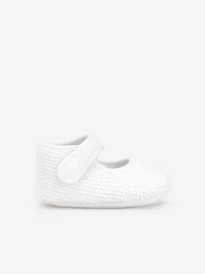 Baby Girls Cotton Knit Pre-Walkers in White