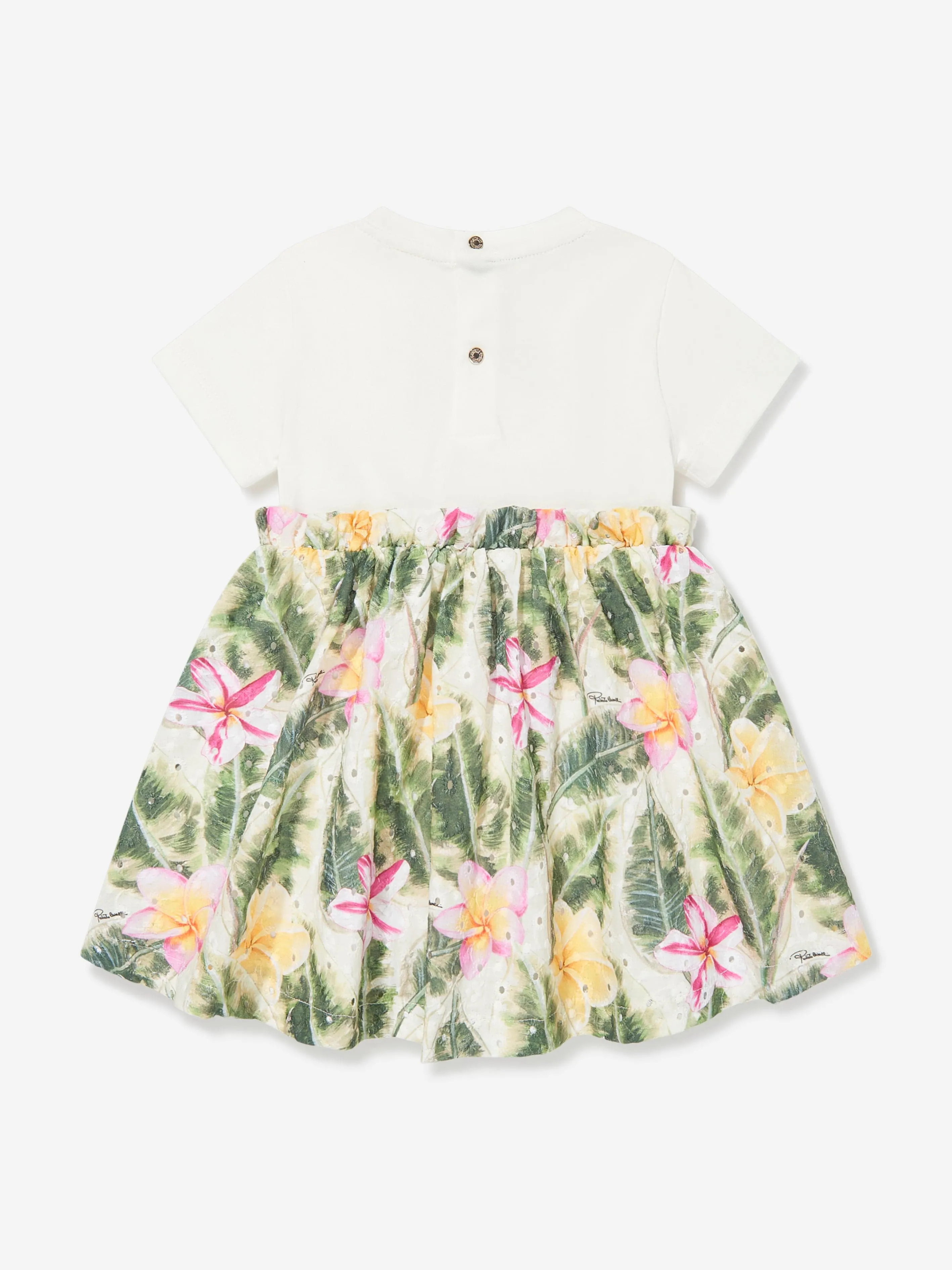 Baby Girls Floral Cotton Jersey Dress in Multicolour