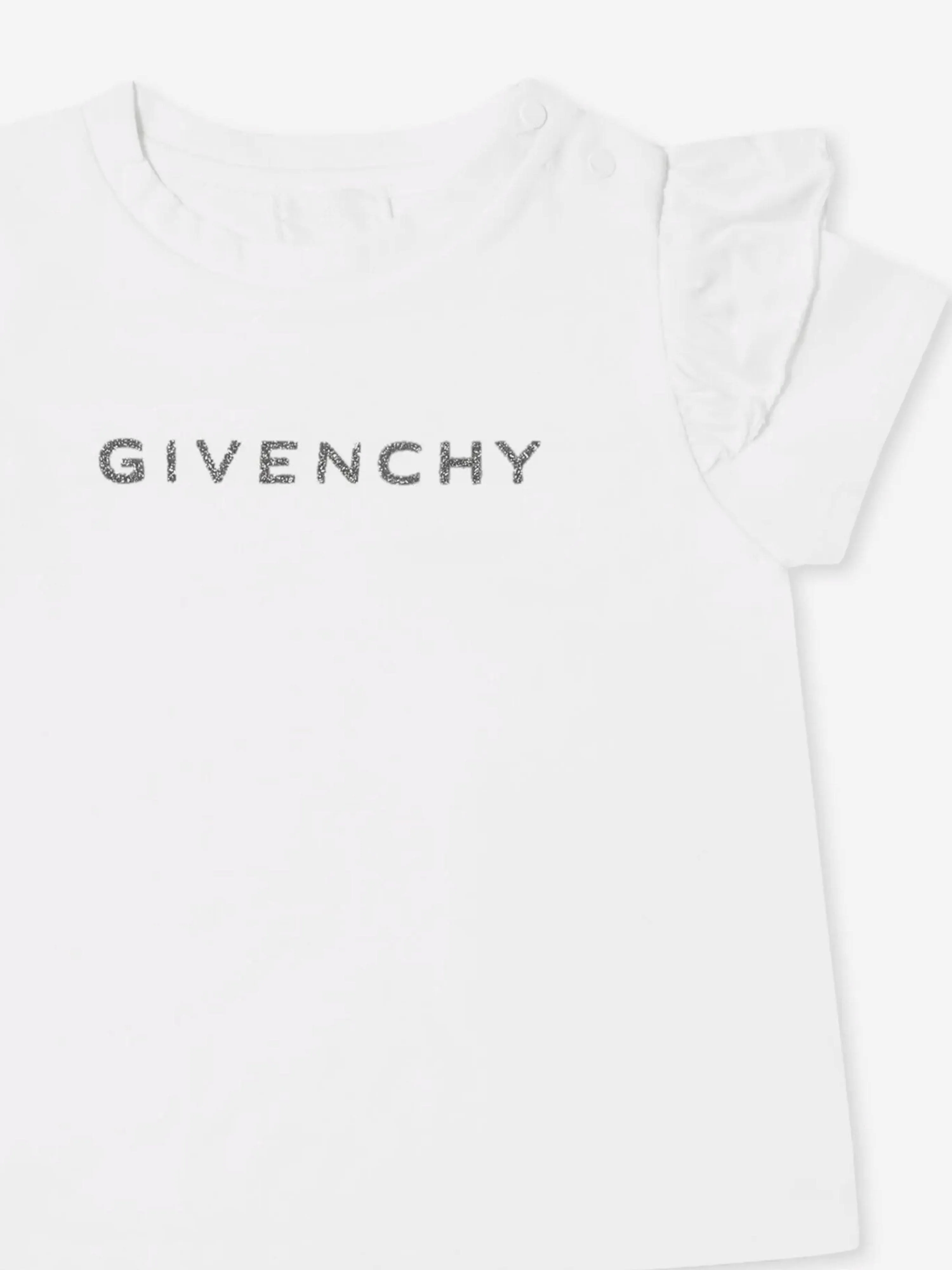 Baby Girls Glitter Logo T-Shirt in White