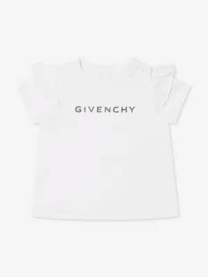 Baby Girls Glitter Logo T-Shirt in White