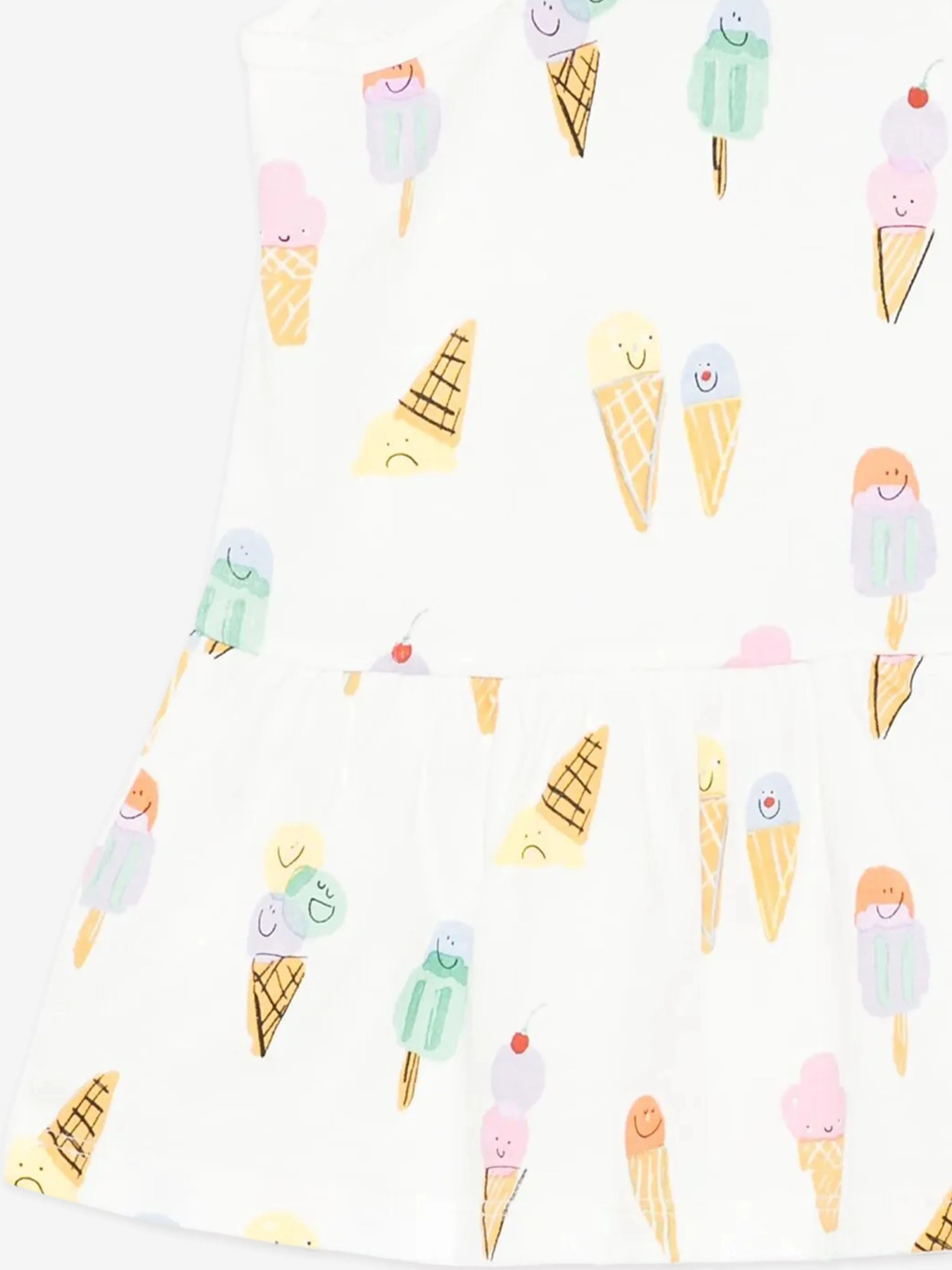 Baby Girls Ice Cream Jersey Dress in Ivory