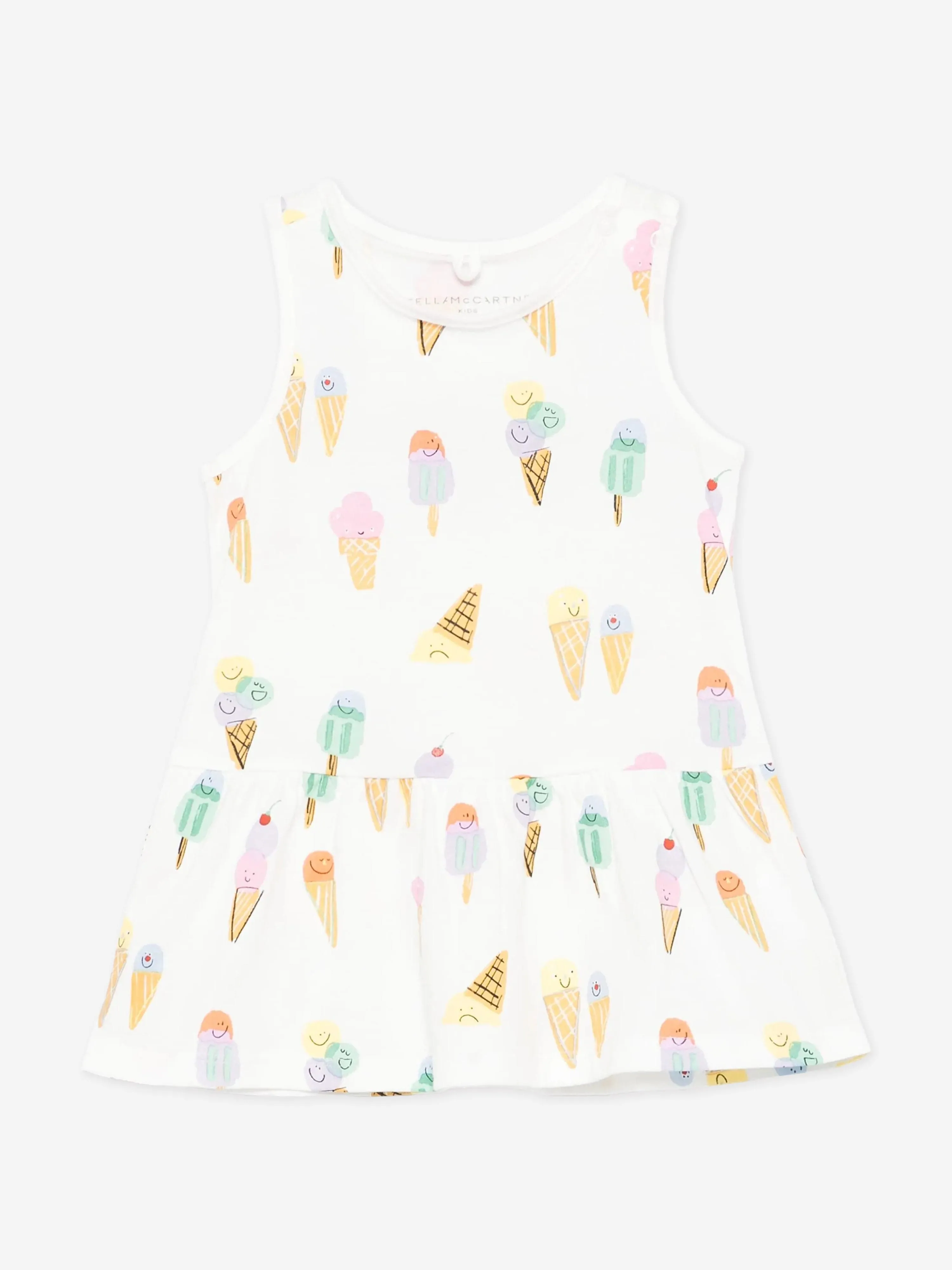 Baby Girls Ice Cream Jersey Dress in Ivory