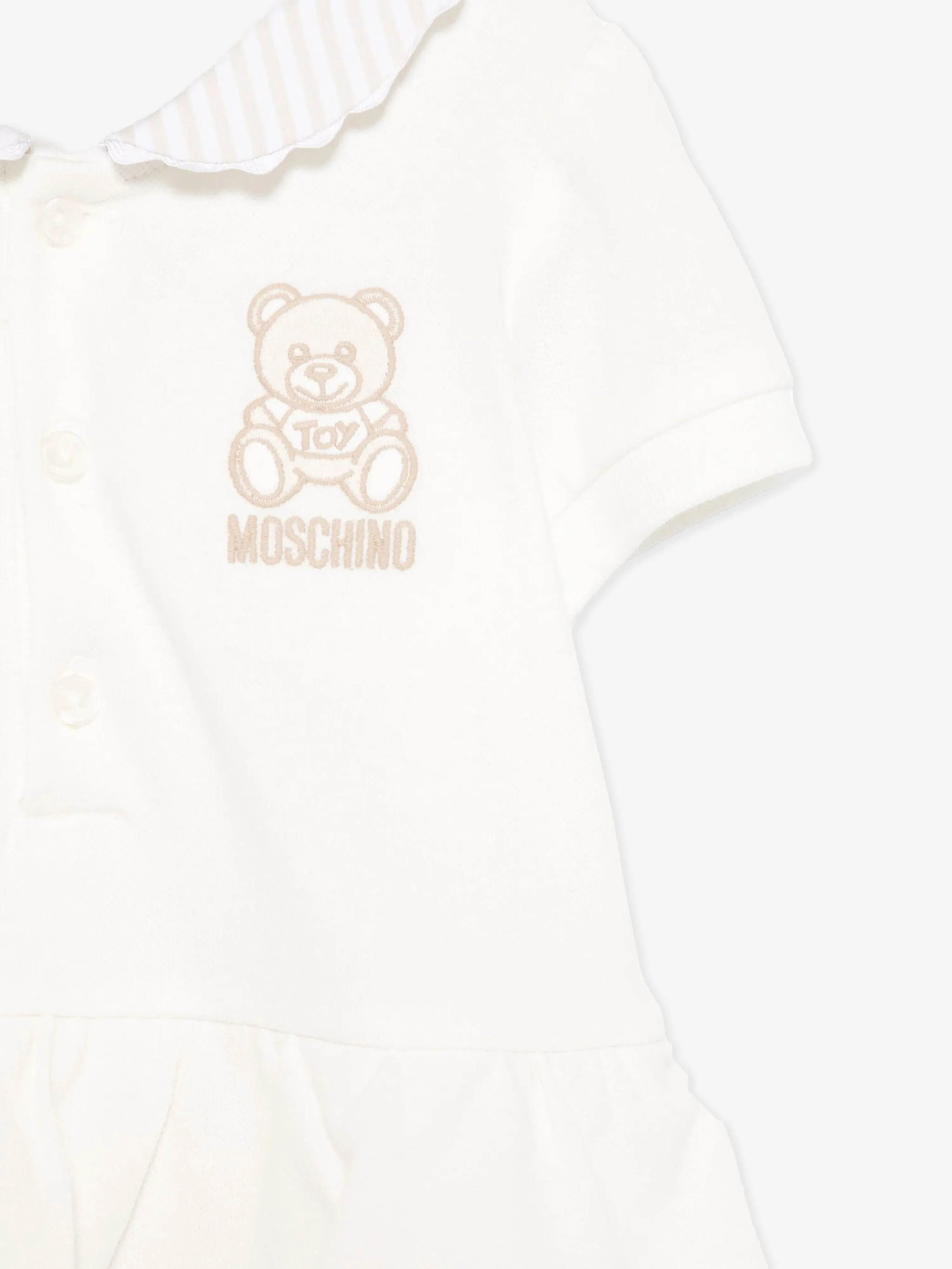 Baby Girls Teddy Bear Romper Set in Ivory