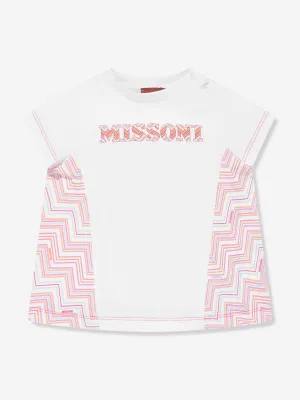 Baby Girls Zigzag Jersey Dress in Pink