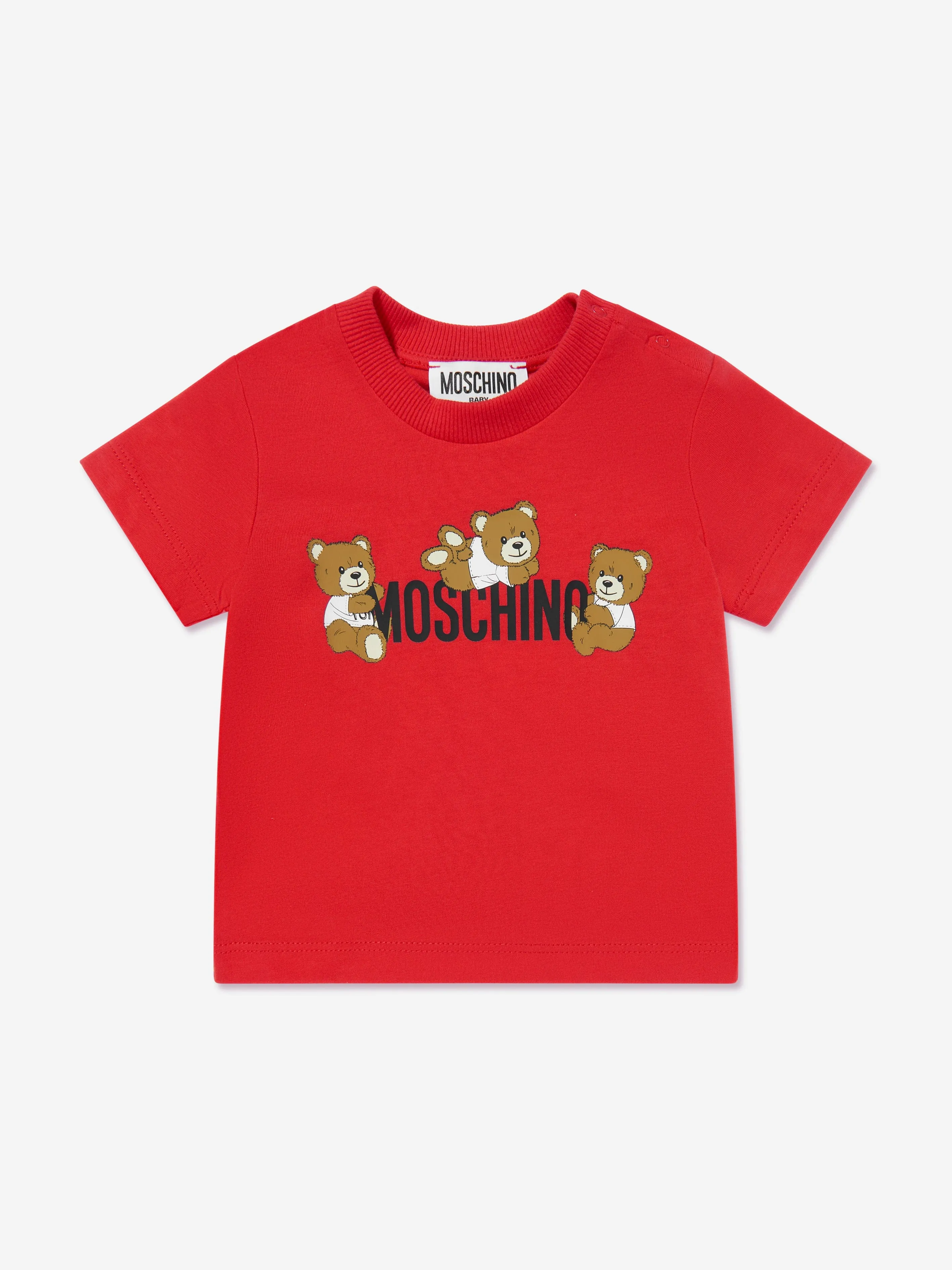 Baby Teddy Bear Logo Short Set in Red