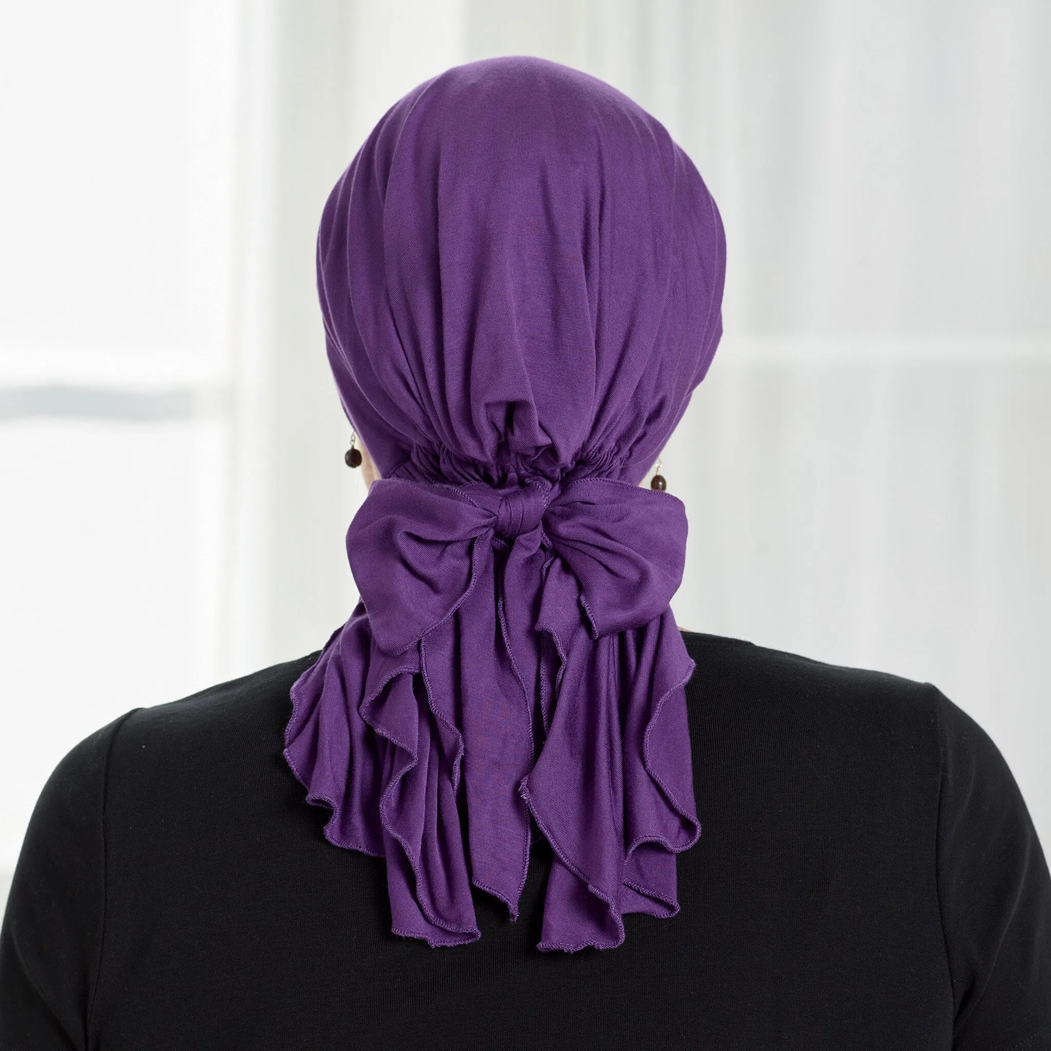 Bamboo Pre-Tied Floral and Solid Color Scarves