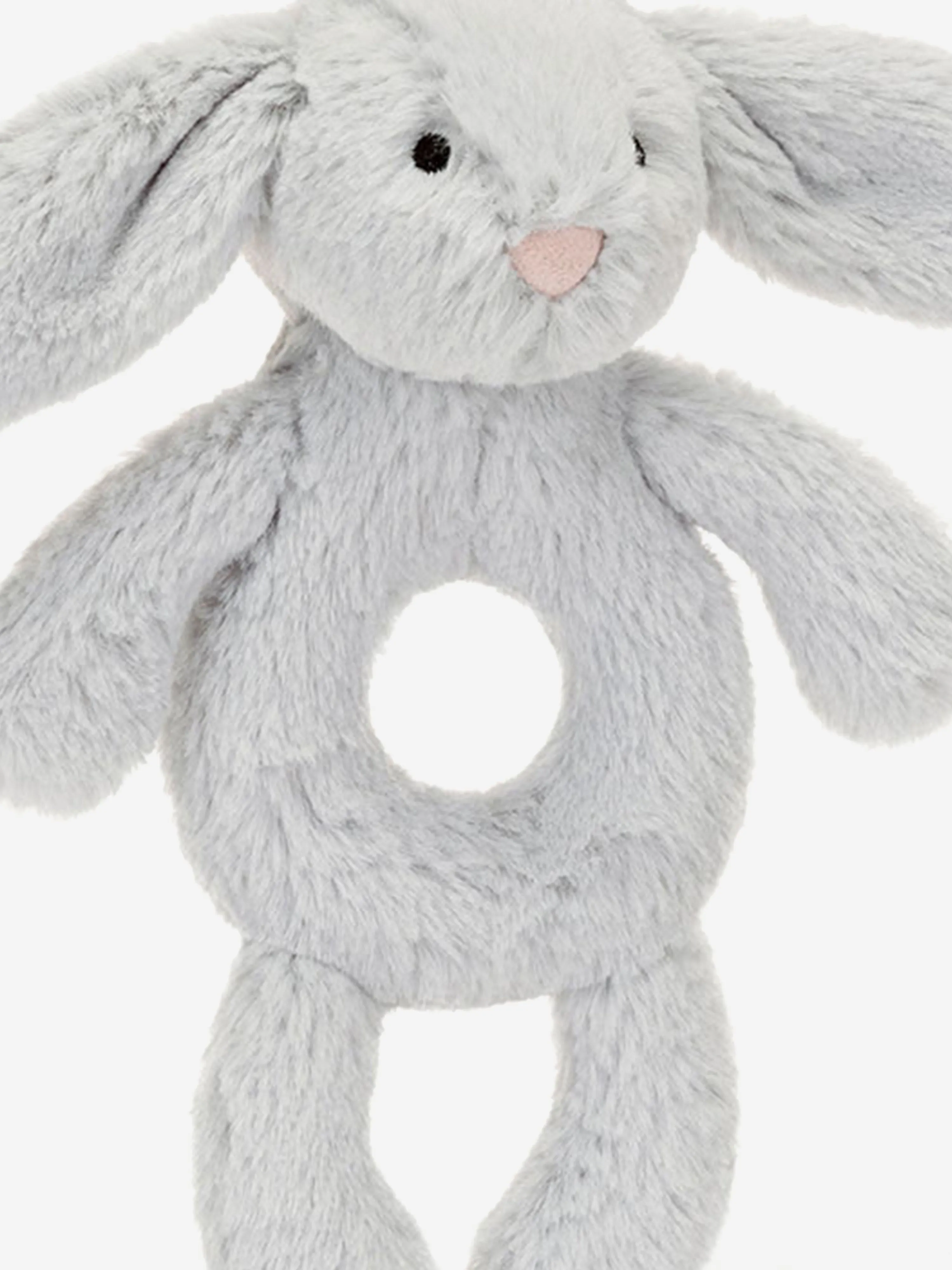 Bashful Silver Bunny Ring Rattle in Silver (18cm)