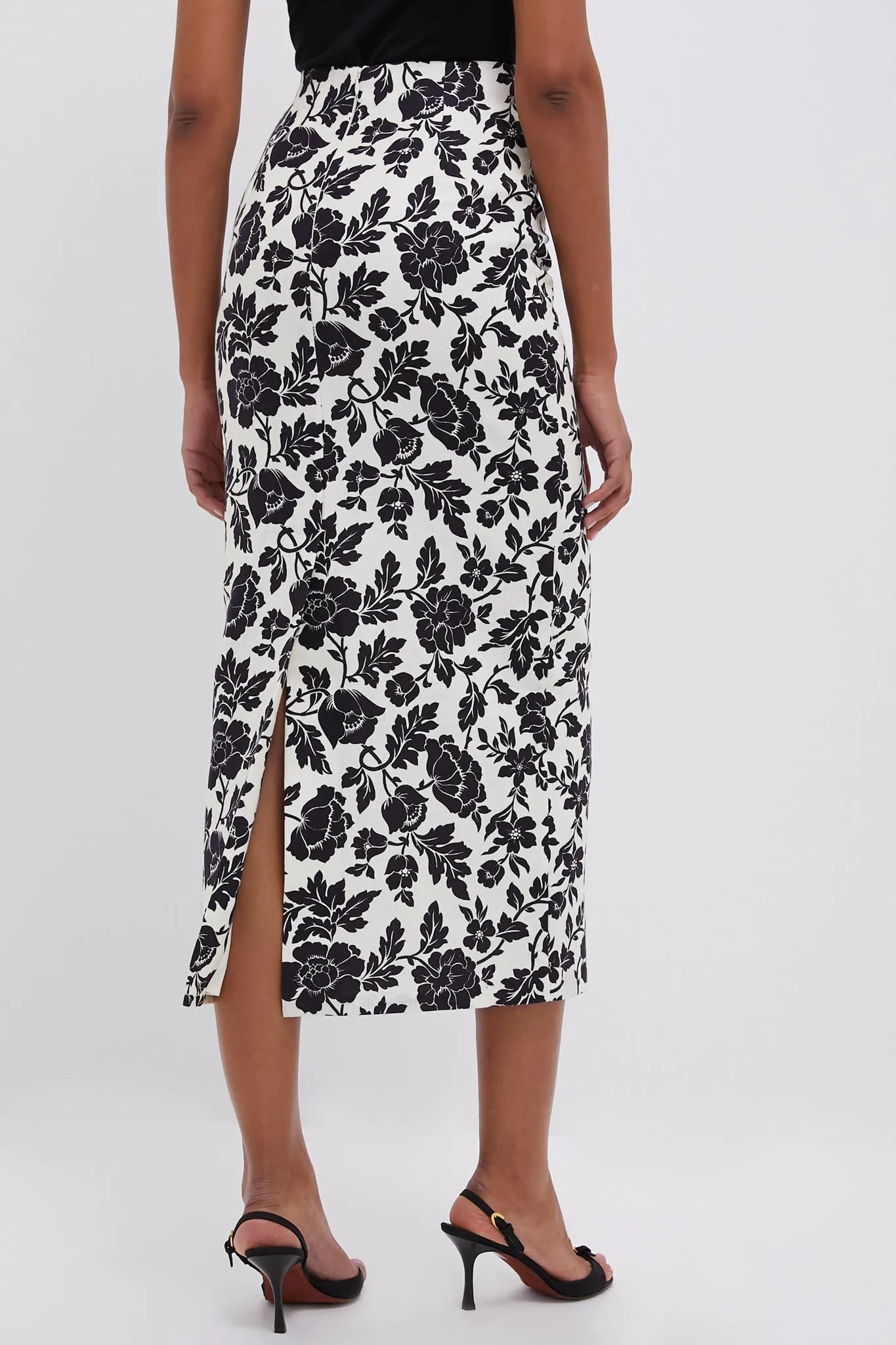 Bone and Black Romeo Column Skirt