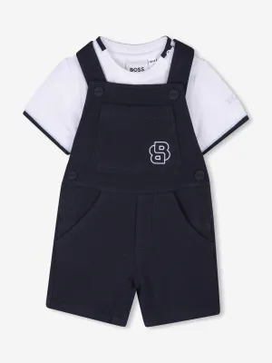 BOSS Baby Boys Dungarees Set in Navy