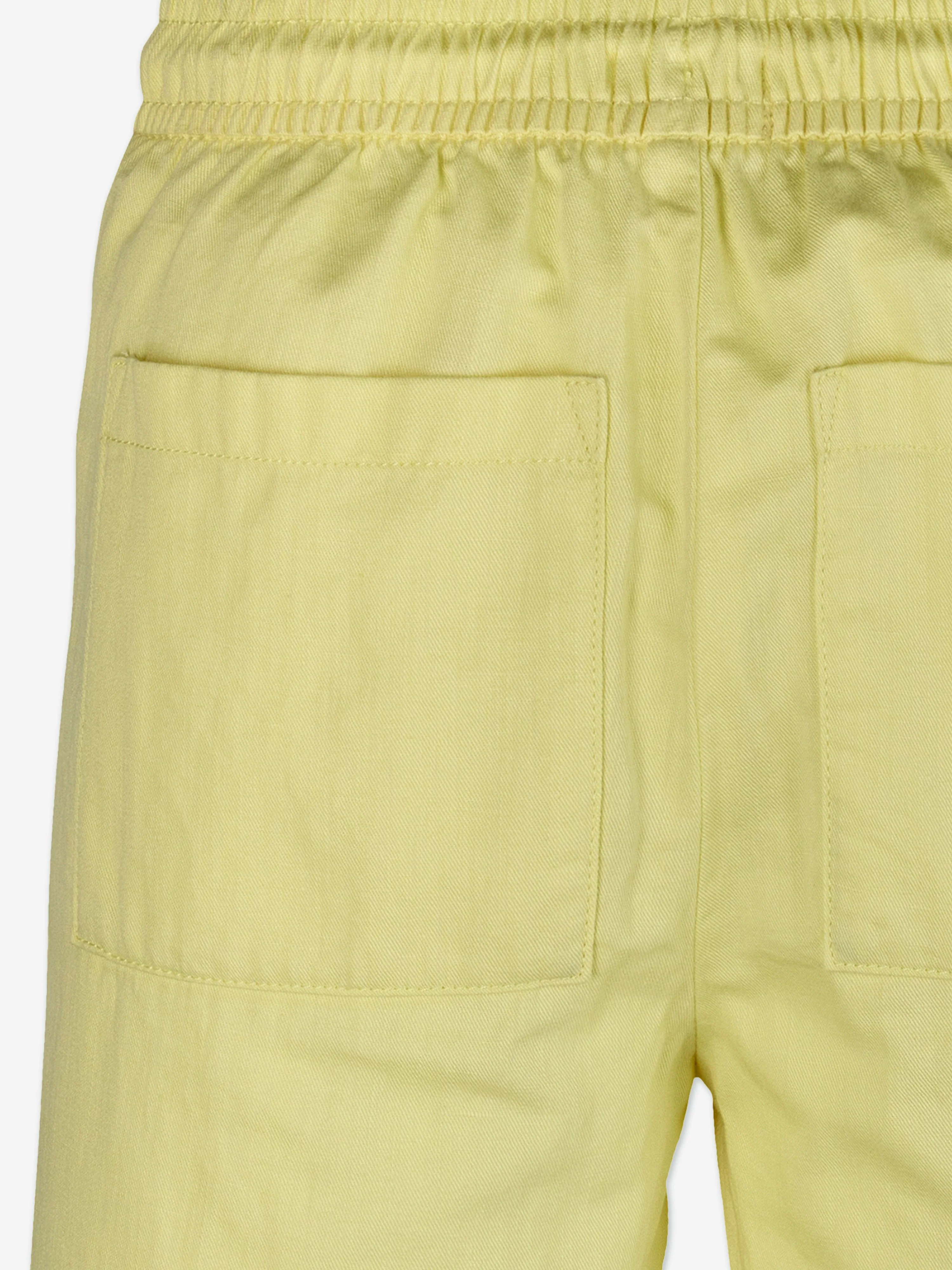 Boys Linen Relaxed Shorts in Yellow