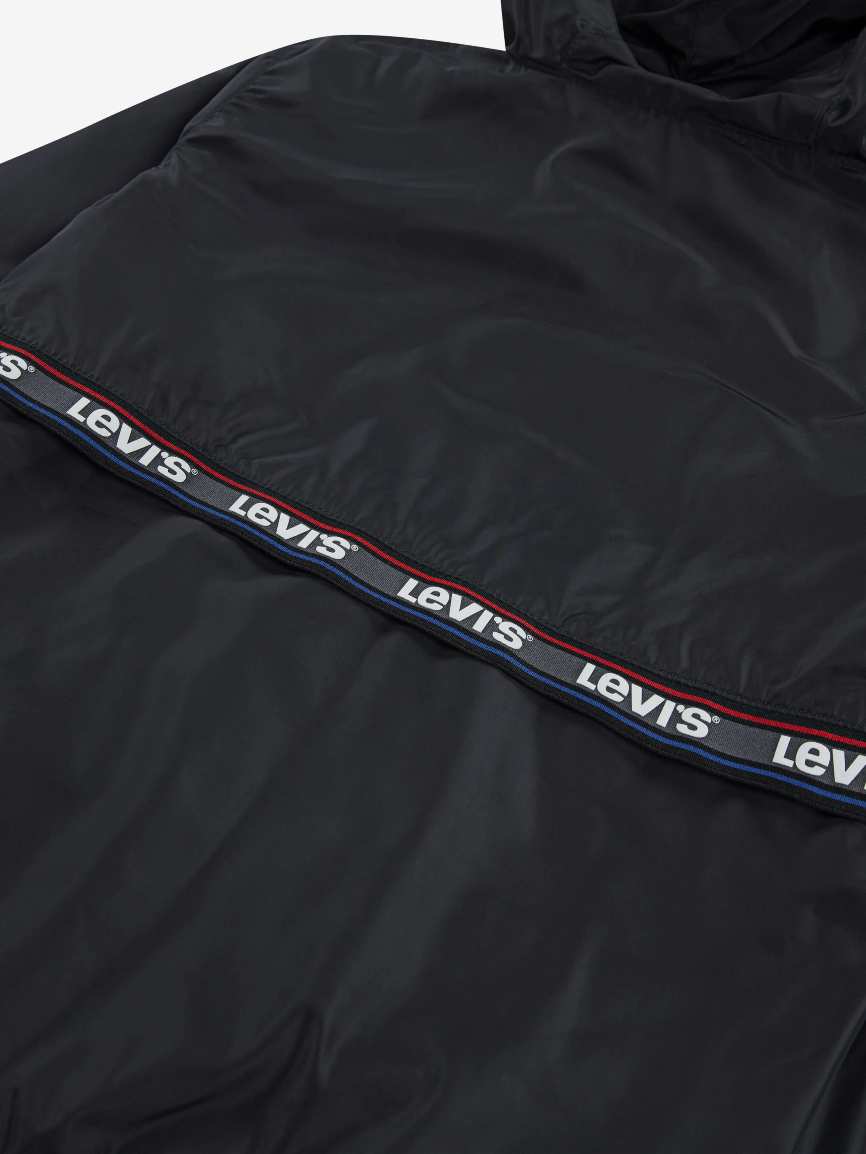 Boys Logo Tape Detailed Windbreaker in Black