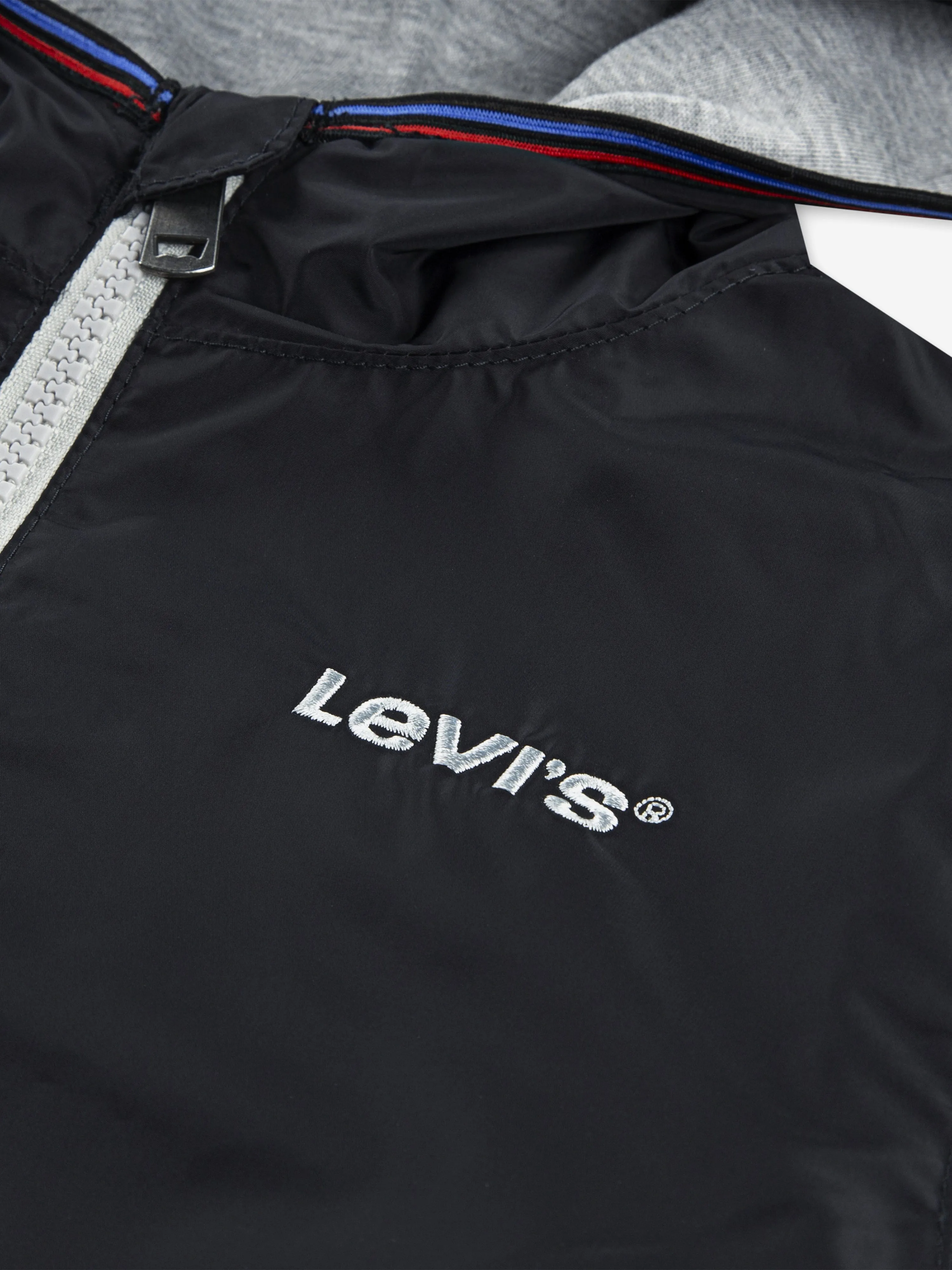 Boys Logo Tape Detailed Windbreaker in Black