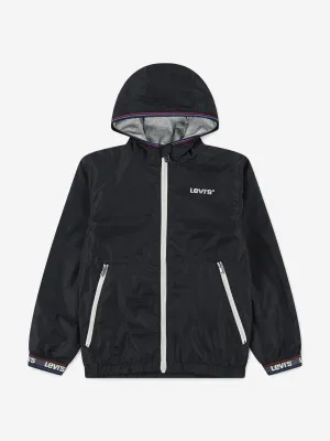 Boys Logo Tape Detailed Windbreaker in Black