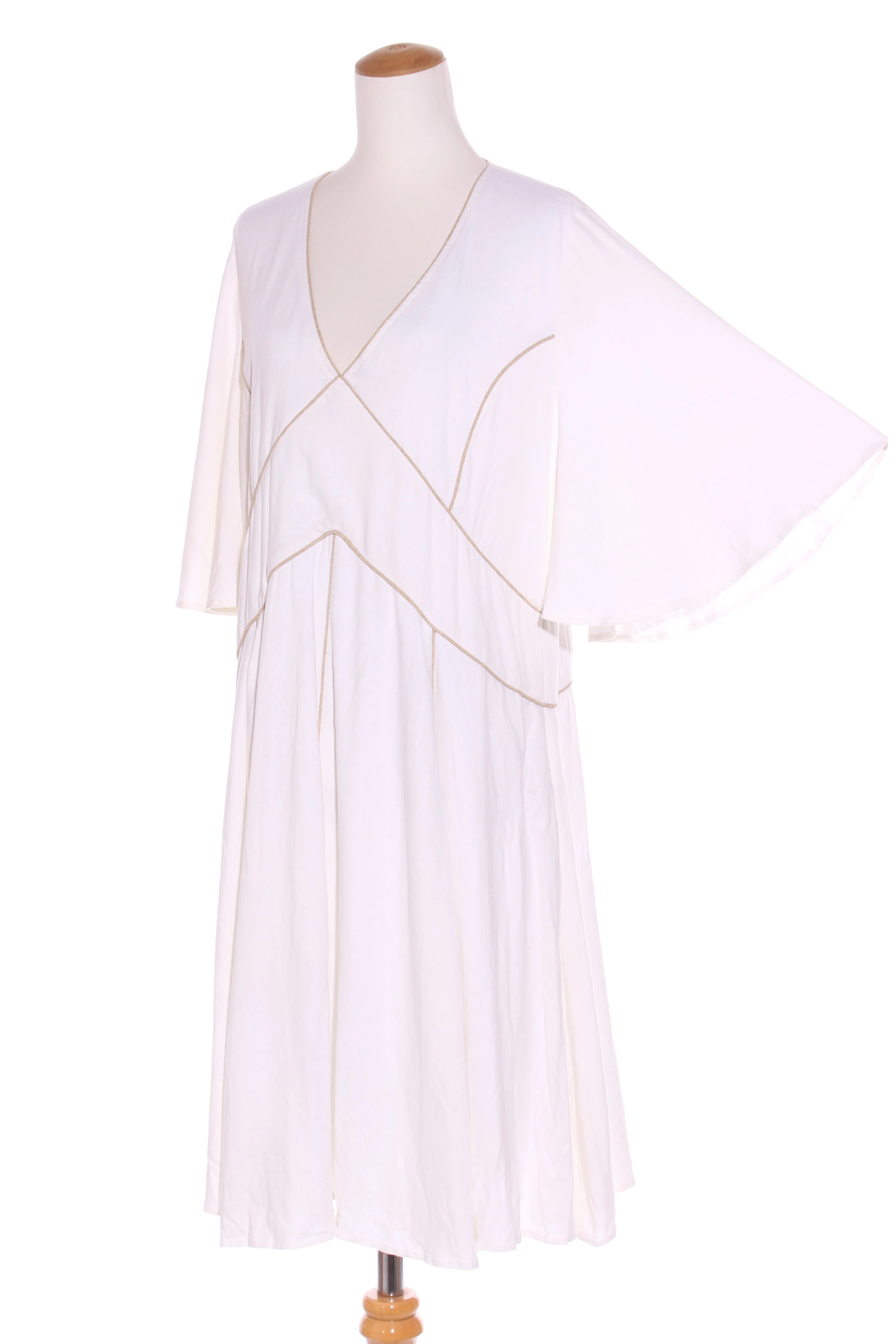 BRAVE   TRUE (BN) "Chantal" natural trim linen dress! 16