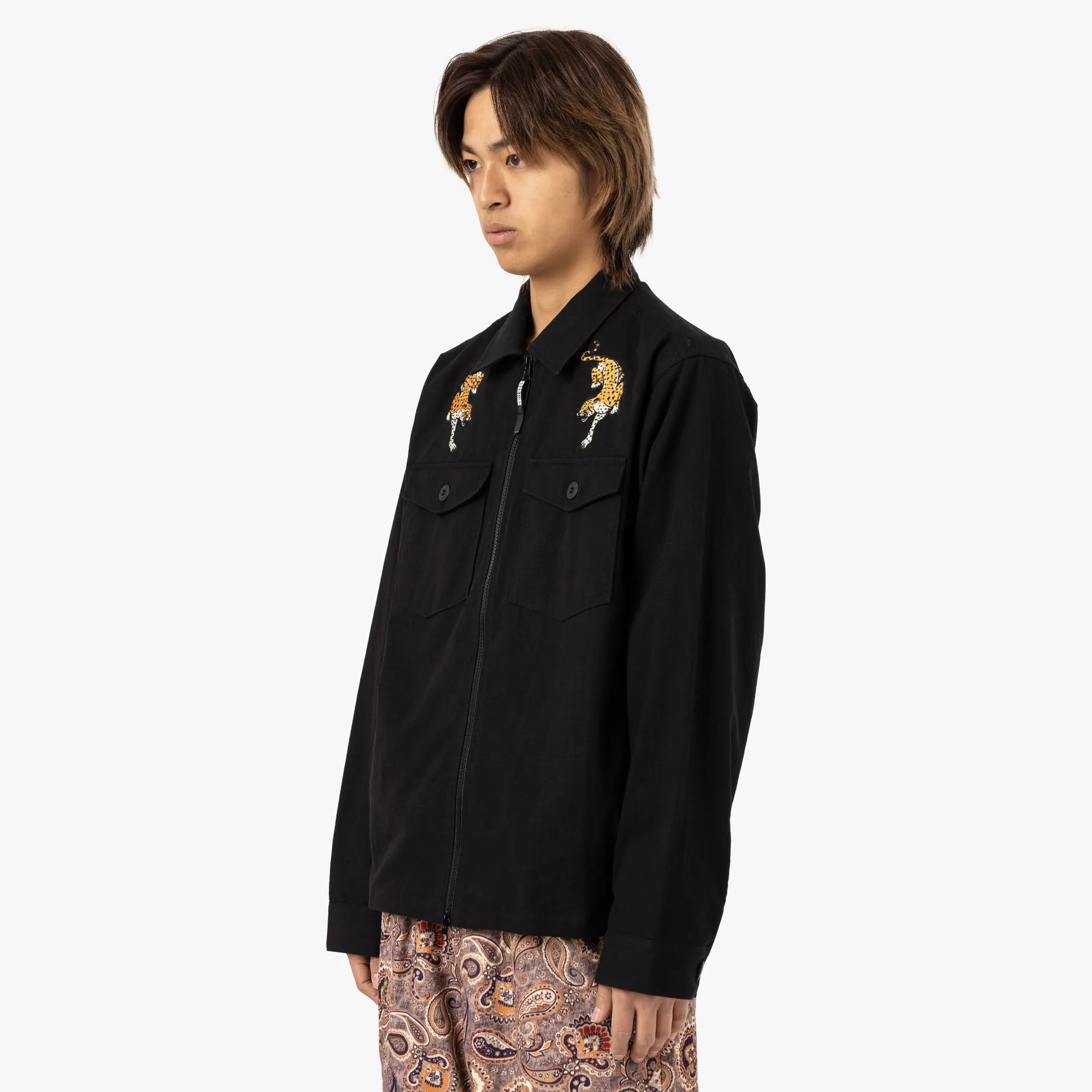 Brother Brother Military Souvenir Zip Shirt / Black
