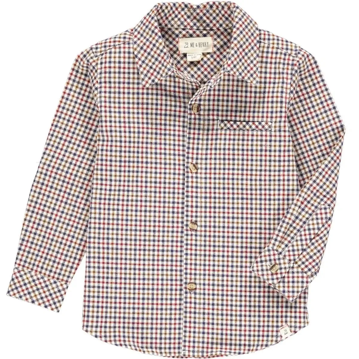 Brown/beige plaid woven shirt | Me & Henry