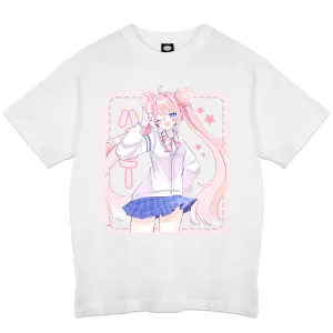 Bun_Mii Schoolgirl White T-Shirt