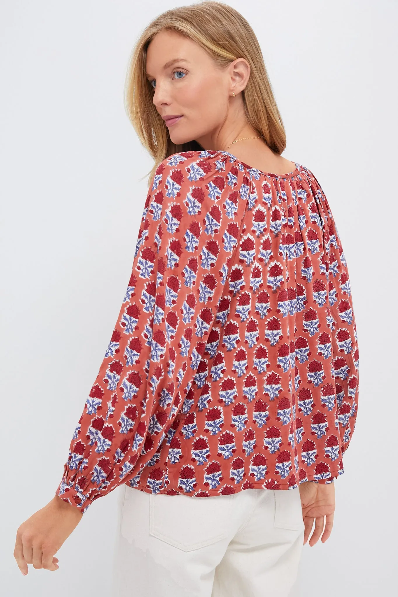 Carmen Flowers Satin Frances Blouse