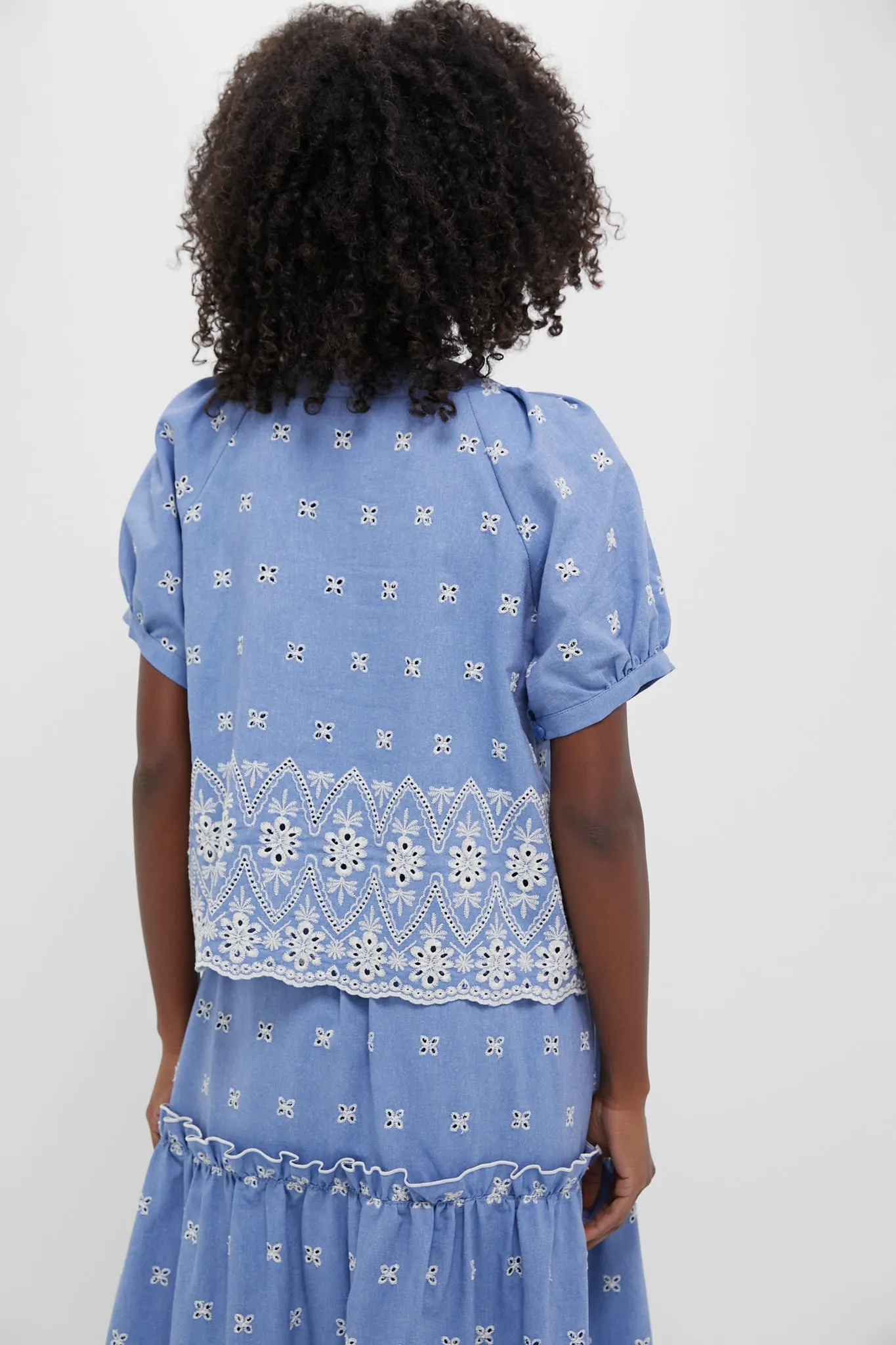 Chambray Embroidered Fontalina Blouse