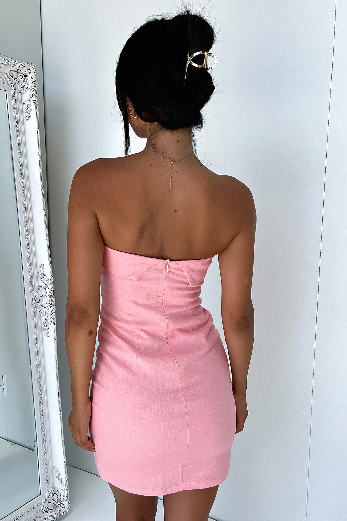 Charms Strapless Mini Dress - Baby Pink
