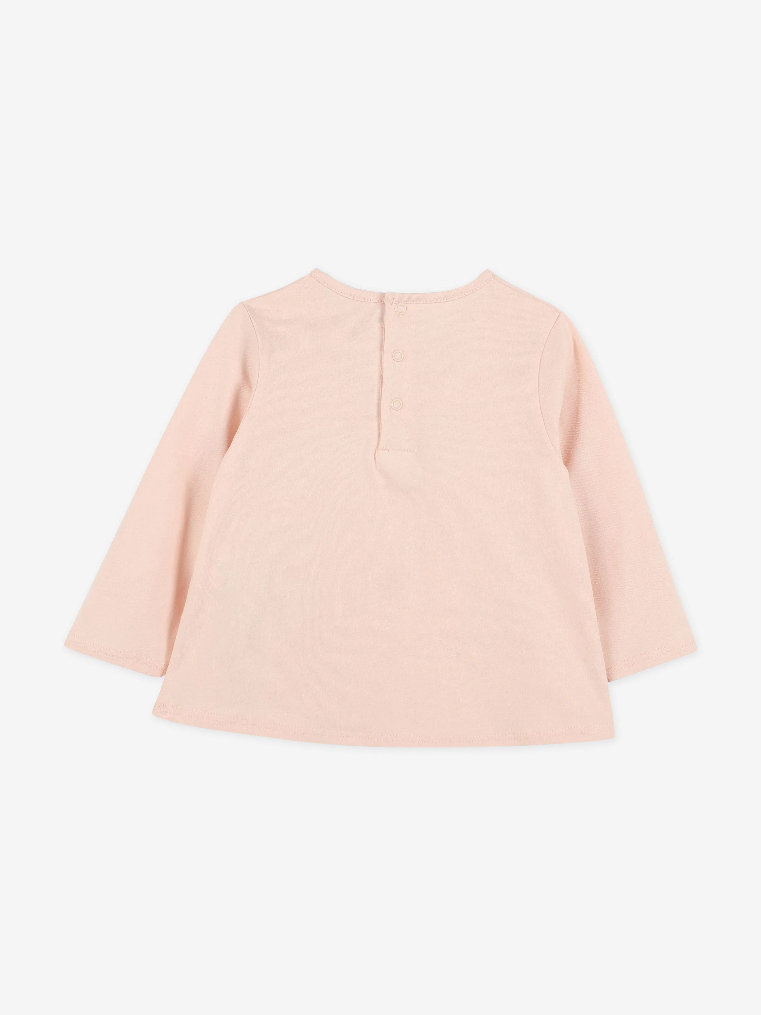 Chlo Baby Girls Long Sleeve Logo T-Shirt in Pink