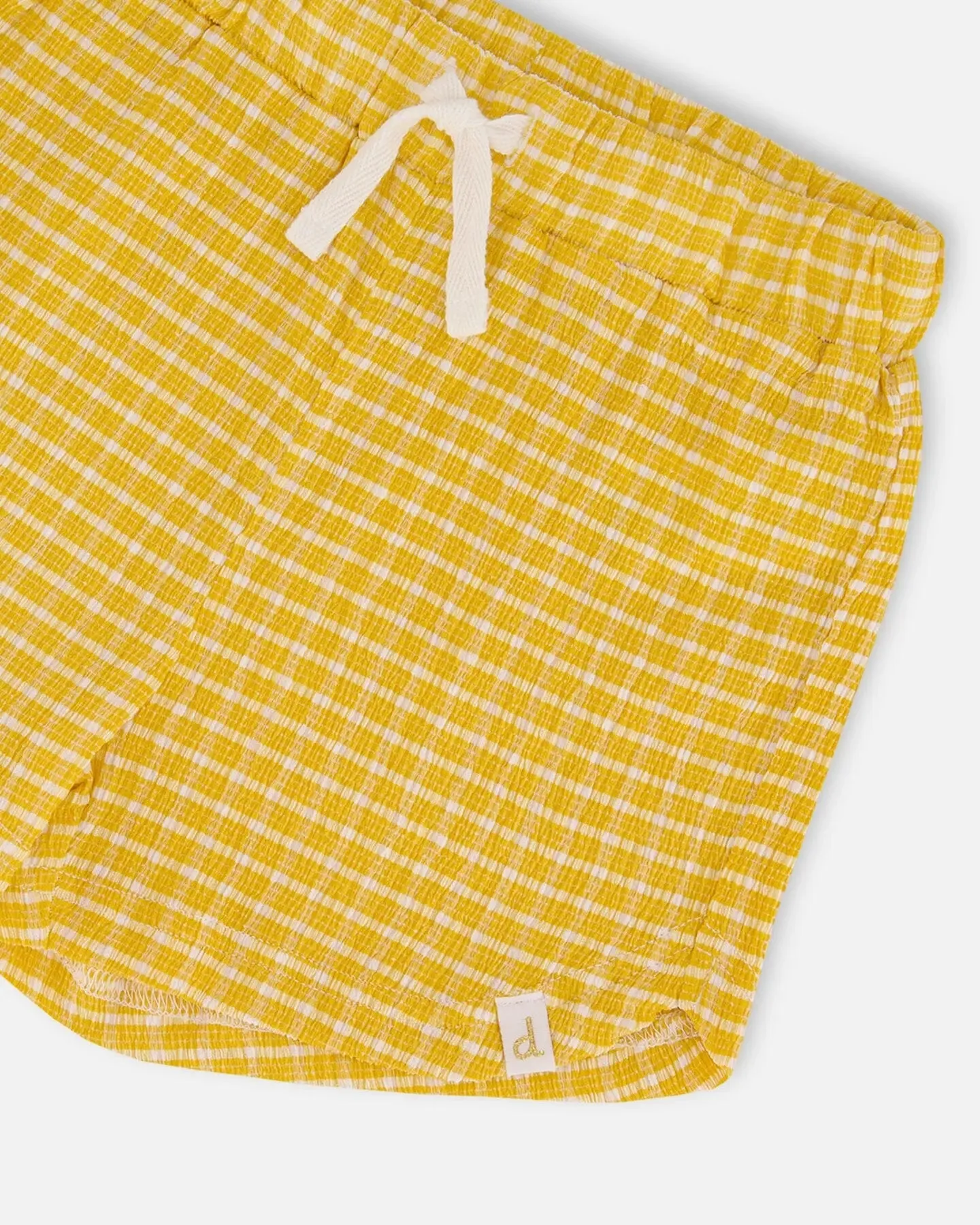 Crinkle Short Pale Yellow And White