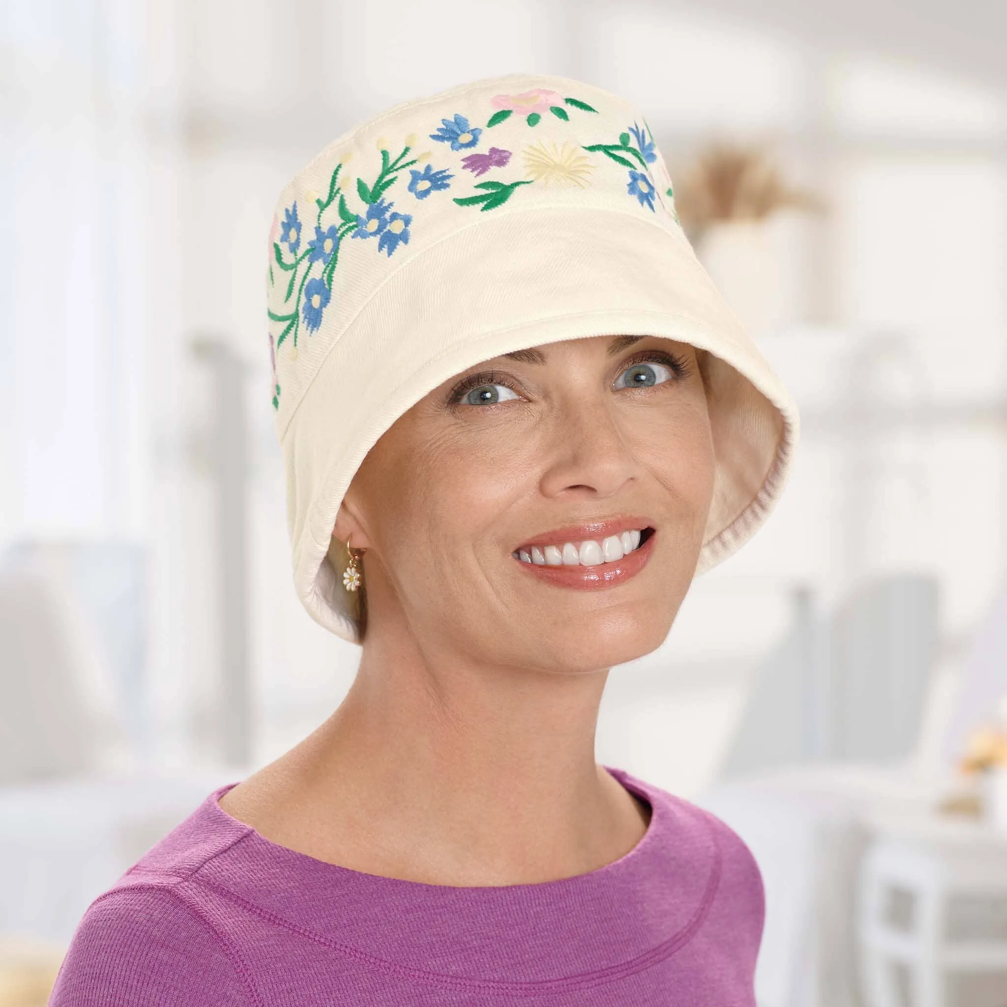 Embroidered Denim Hat