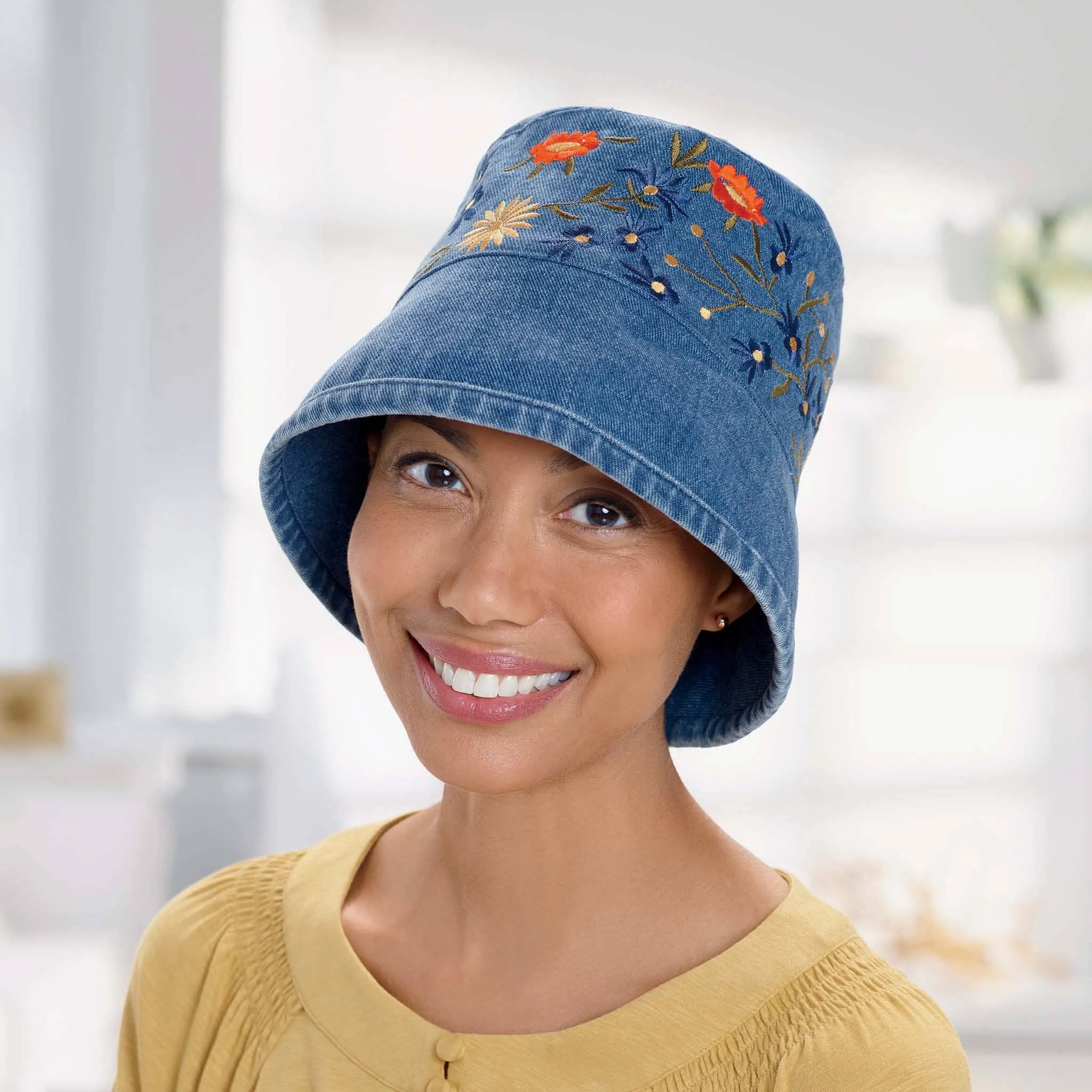 Embroidered Denim Hat