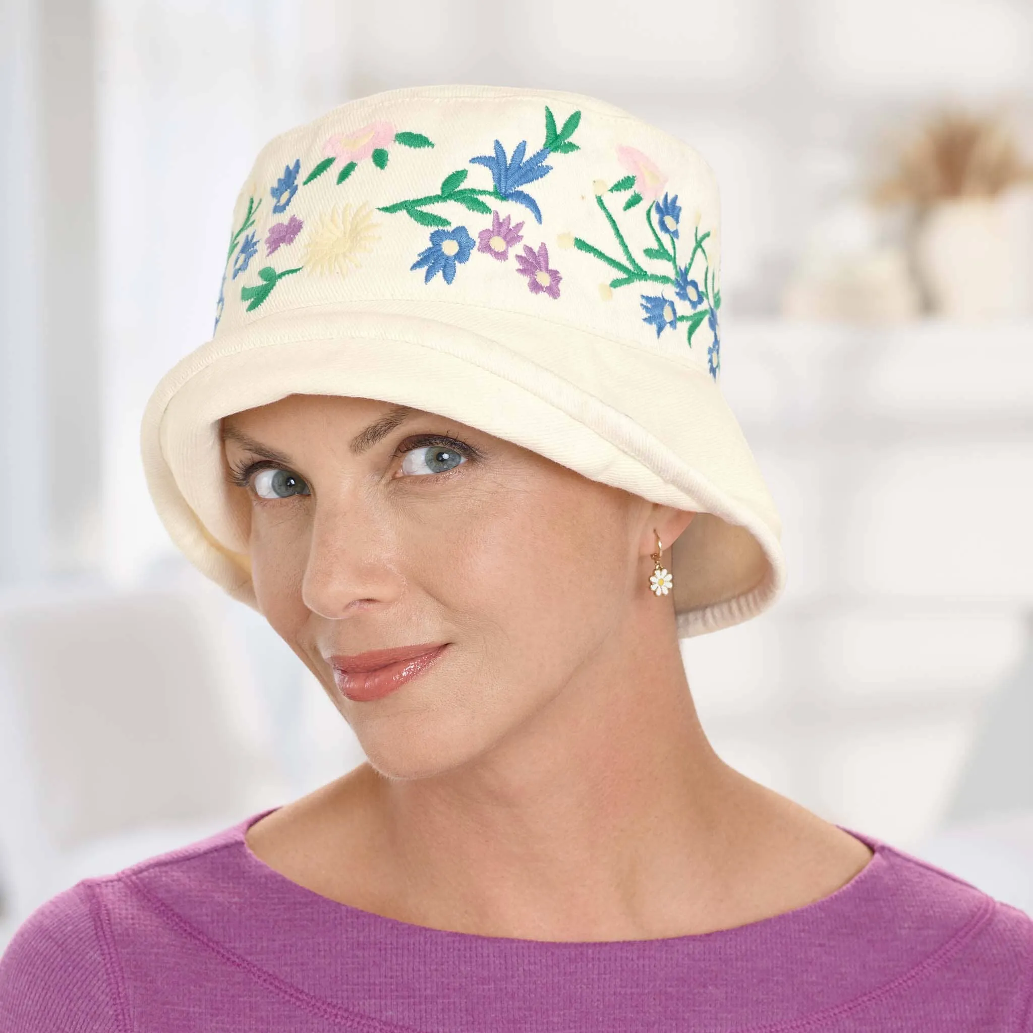 Embroidered Denim Hat