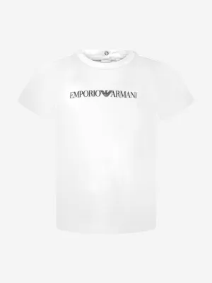 Emporio Armani Baby Boys Logo T-Shirt in White