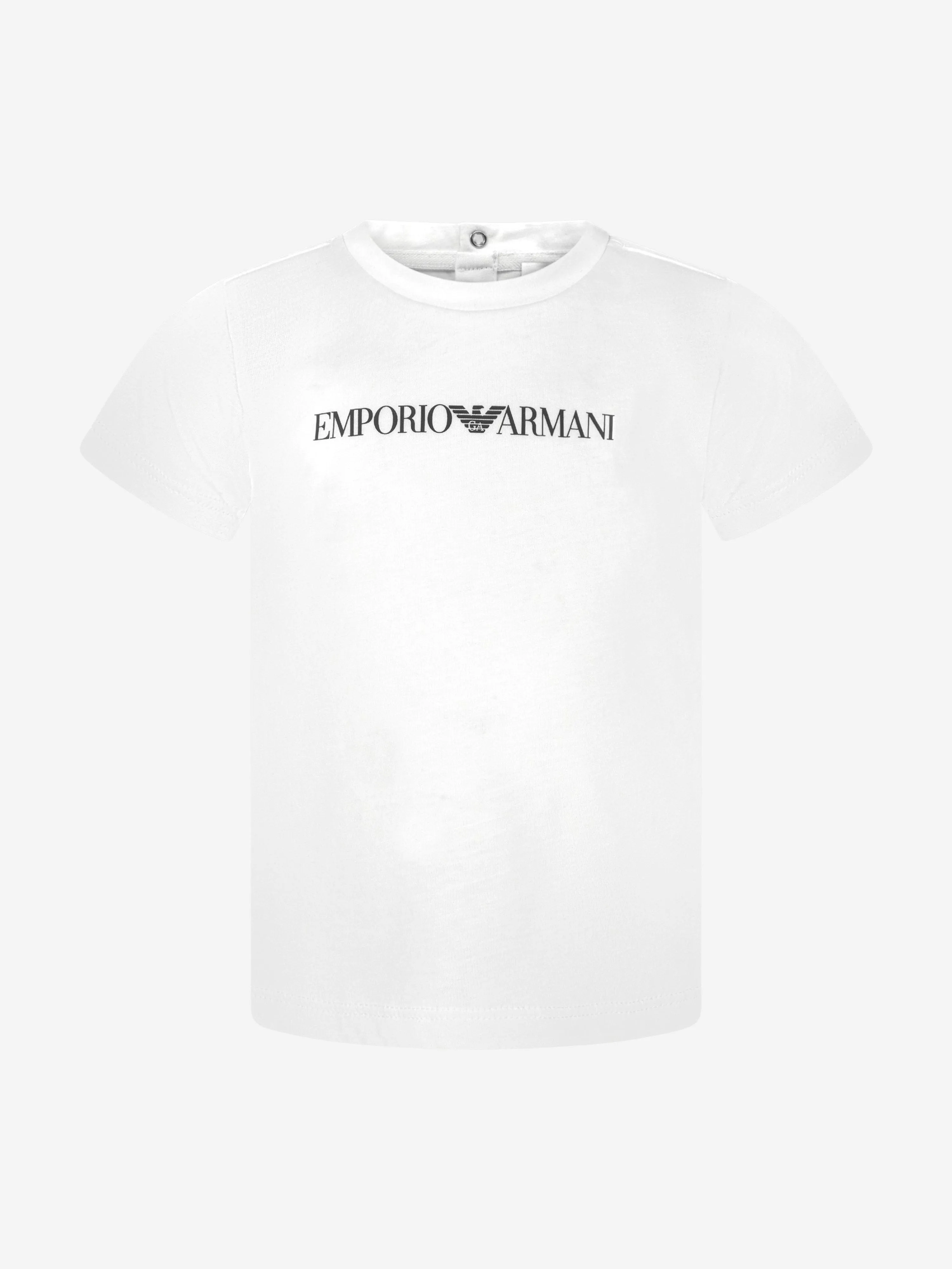 Emporio Armani Baby Boys Logo T-Shirt in White