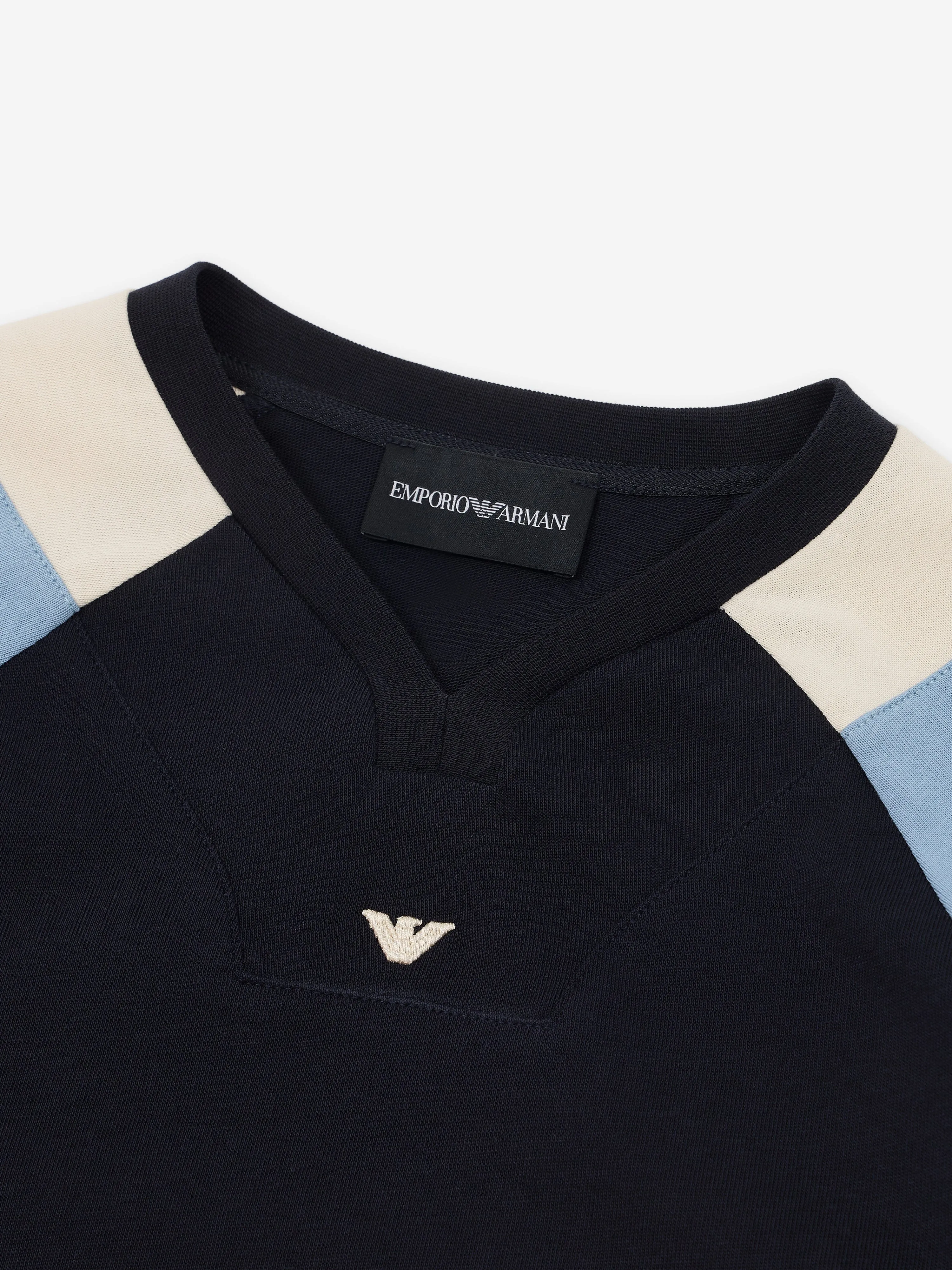 Emporio Armani Boys Colourblock T-Shirt in Navy