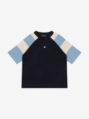 Emporio Armani Boys Colourblock T-Shirt in Navy