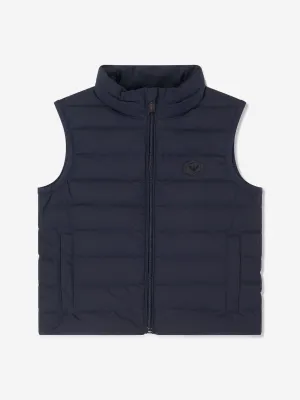 Emporio Armani Boys Down Padded Gilet in Navy