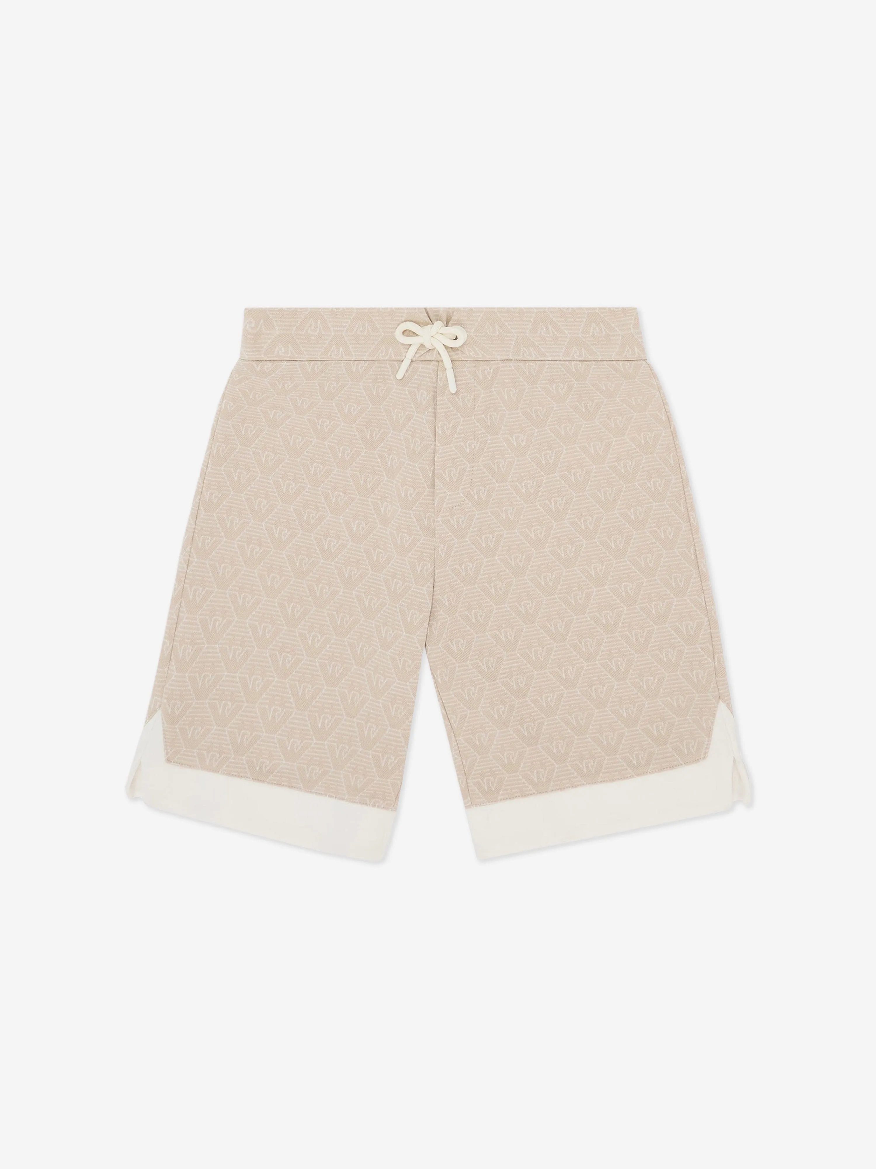 Emporio Armani Boys Logo Short Set in Beige
