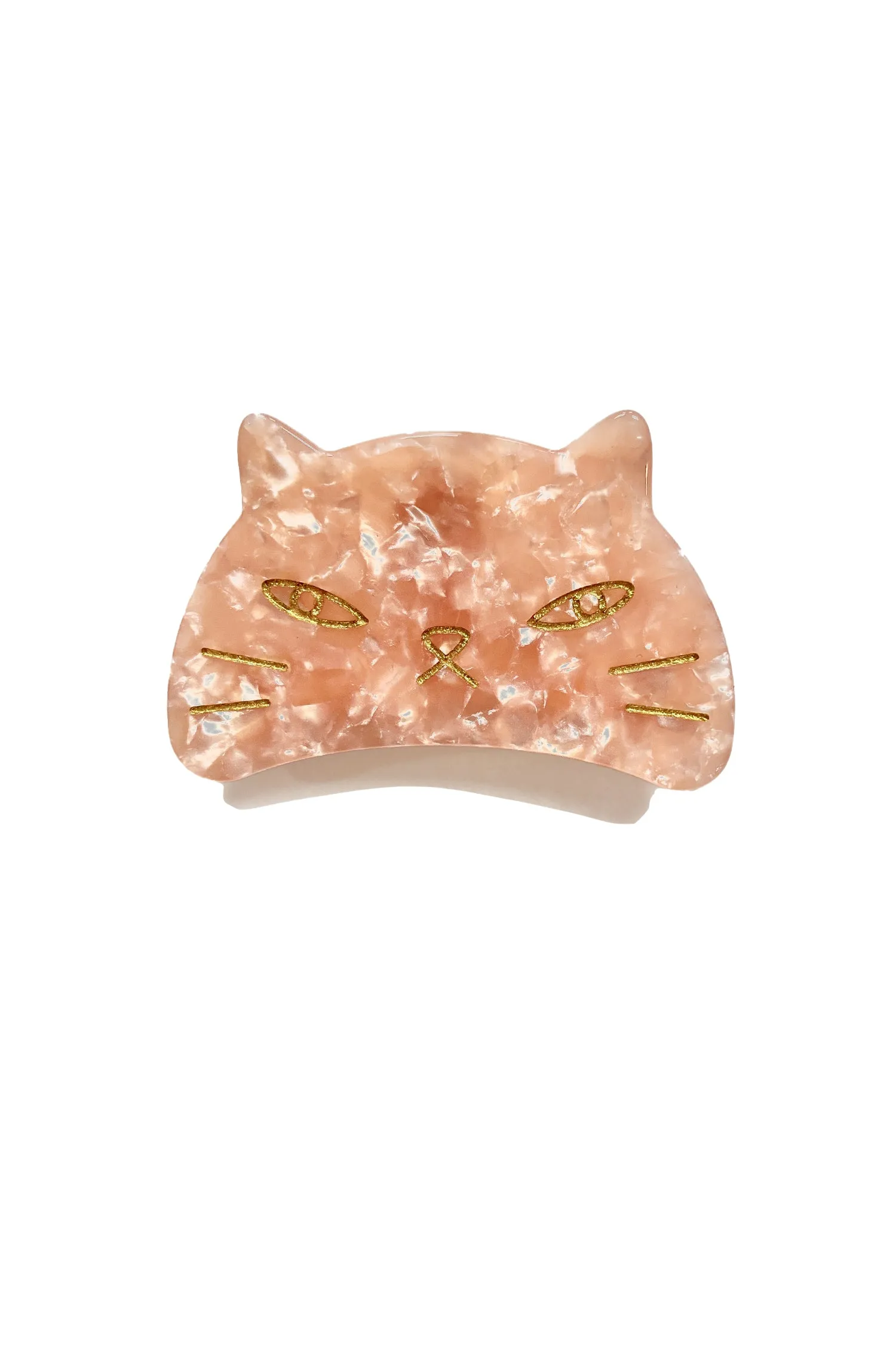 Etched Large Cat Jaw Clip Rose Quartz Annasui