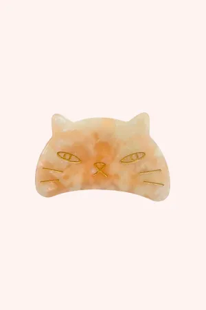 Etched Large Cat Jaw Clip Soft Coral Annasui