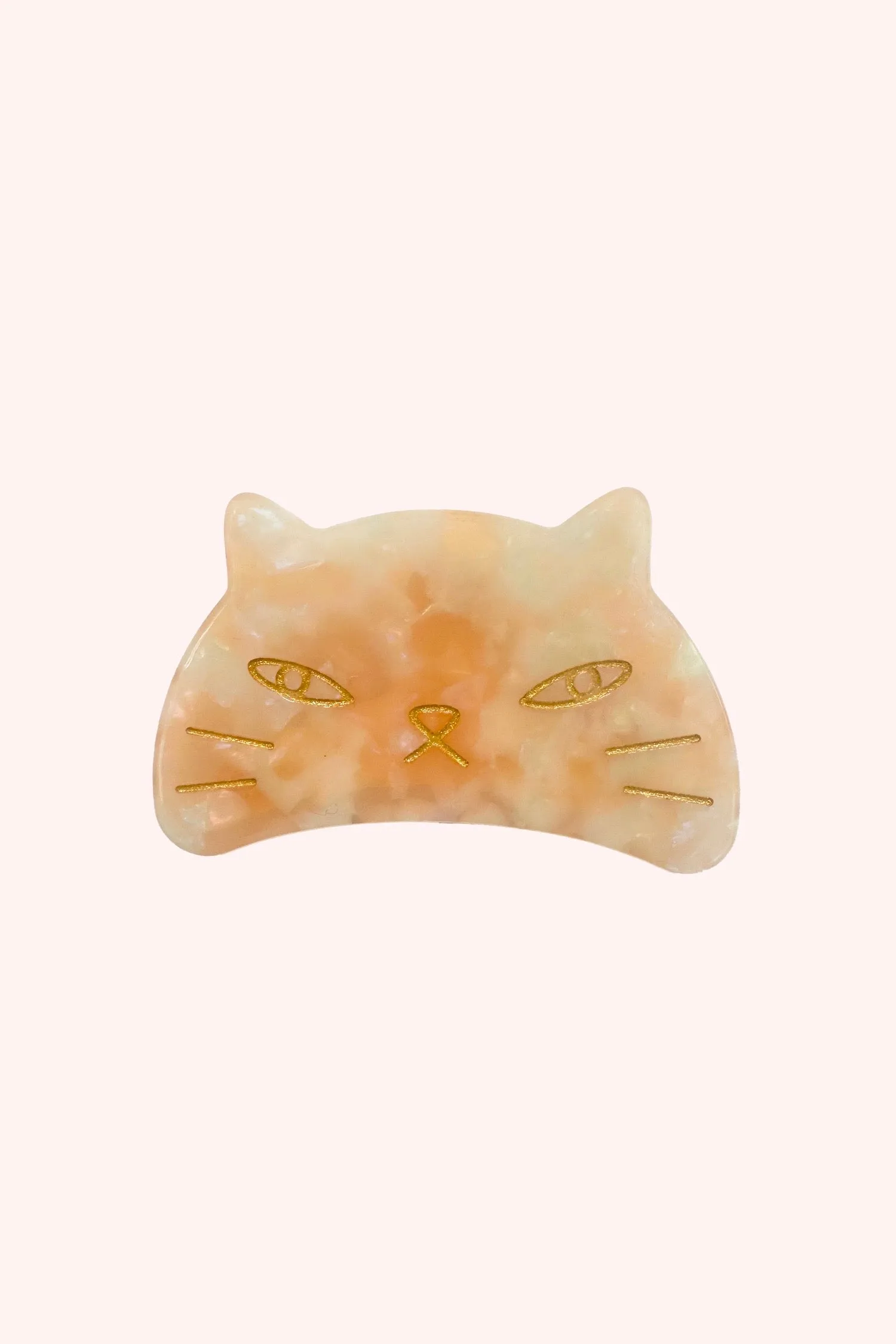 Etched Large Cat Jaw Clip Soft Coral Annasui