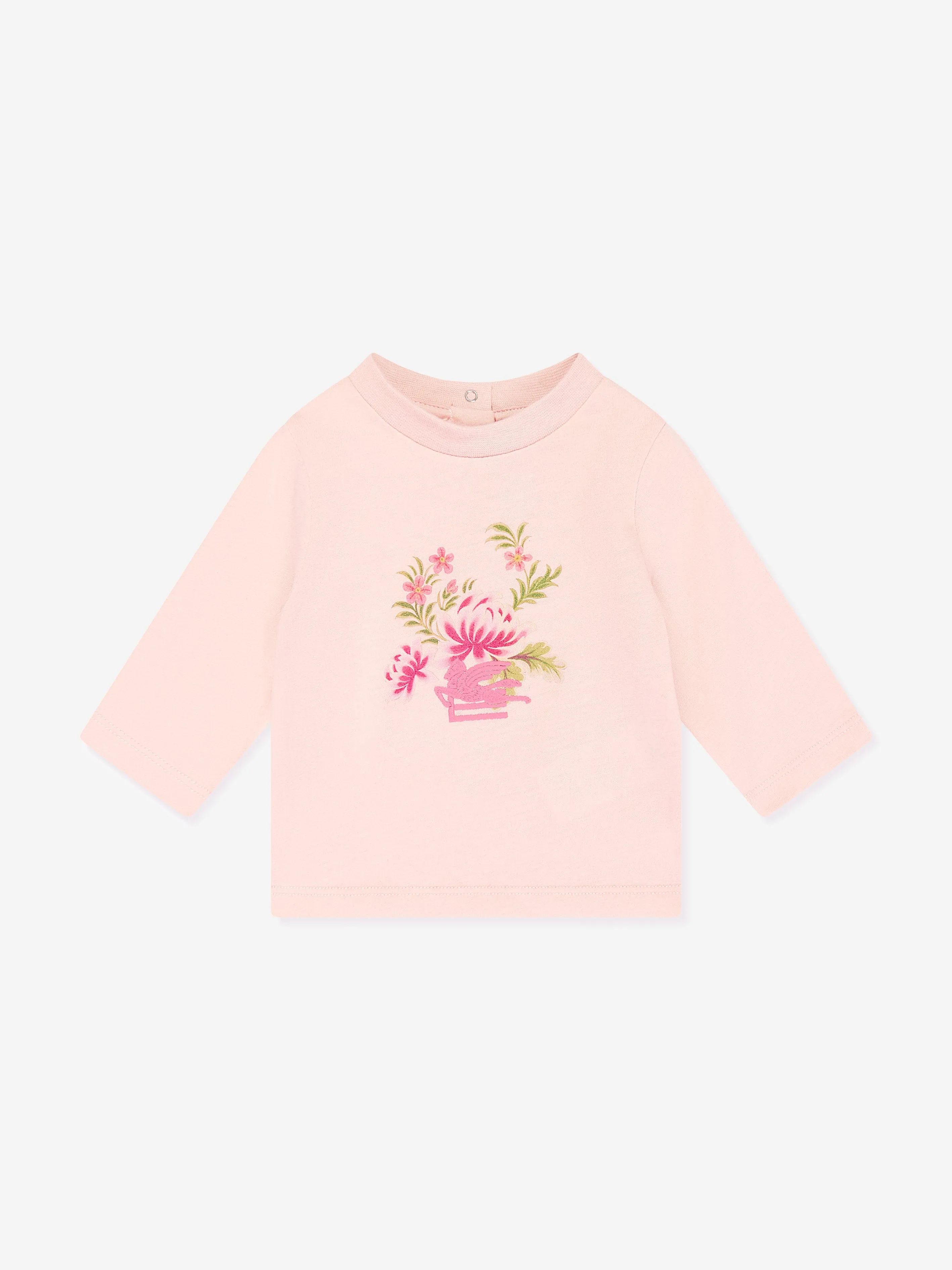Etro Baby Girls Long Sleeve Logo T-Shirt in Pink