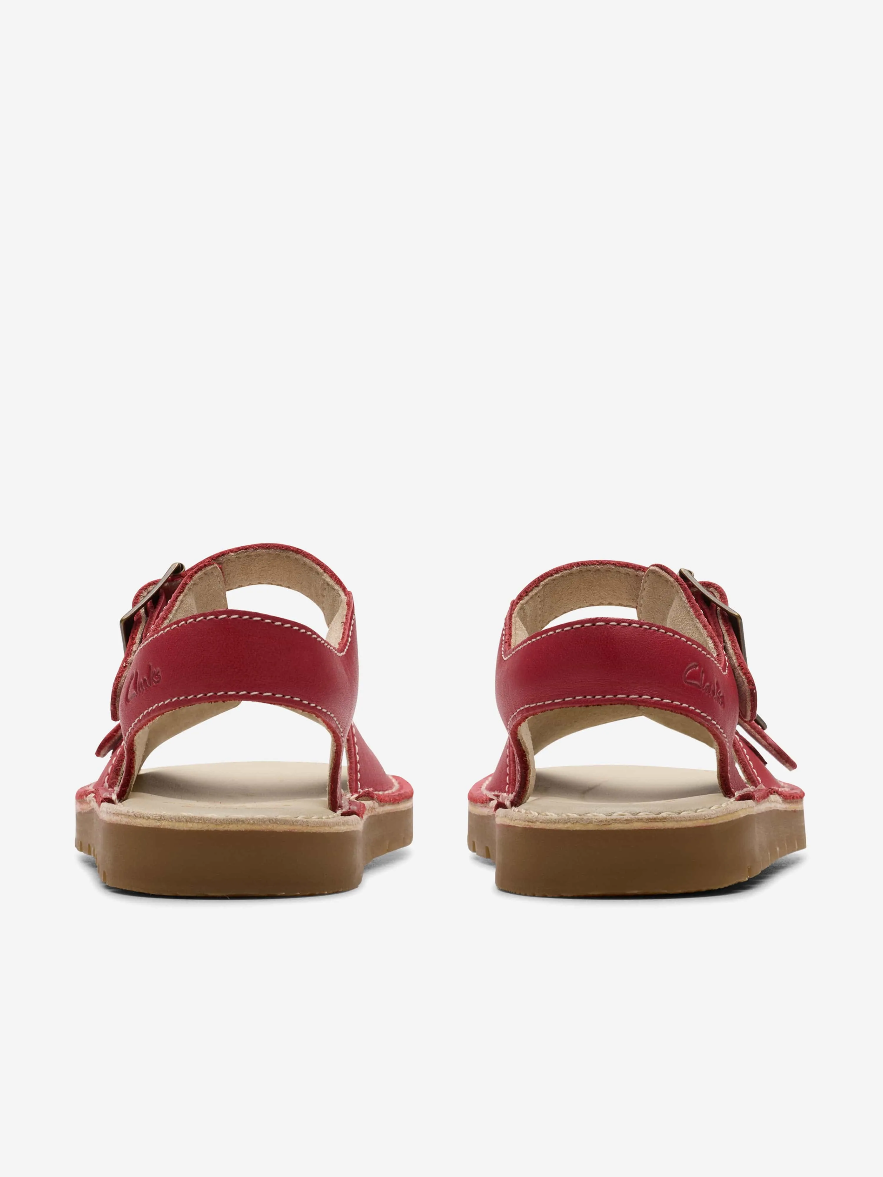 Girls Leather Play Sun Reef Sandals in Red