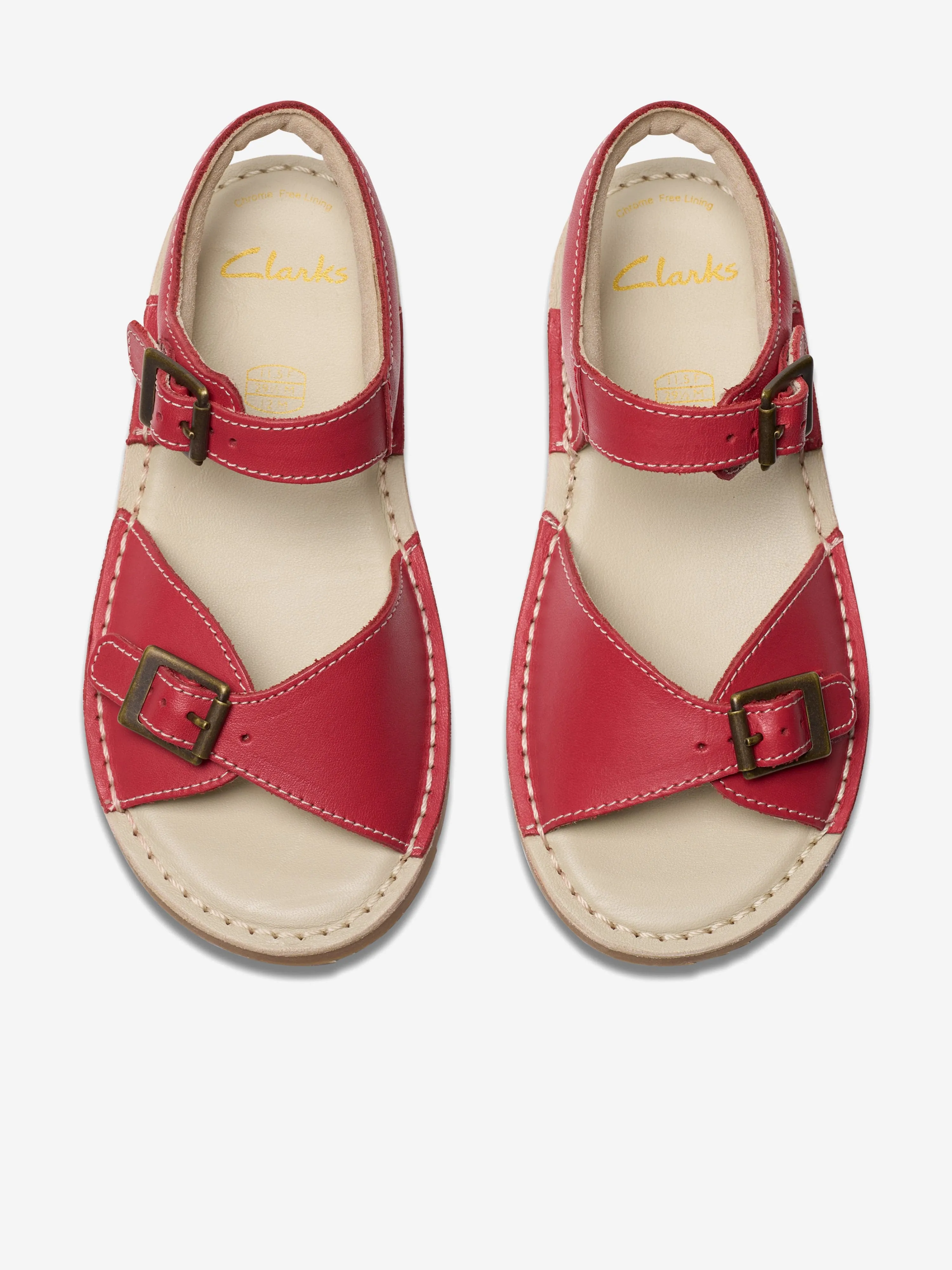 Girls Leather Play Sun Reef Sandals in Red