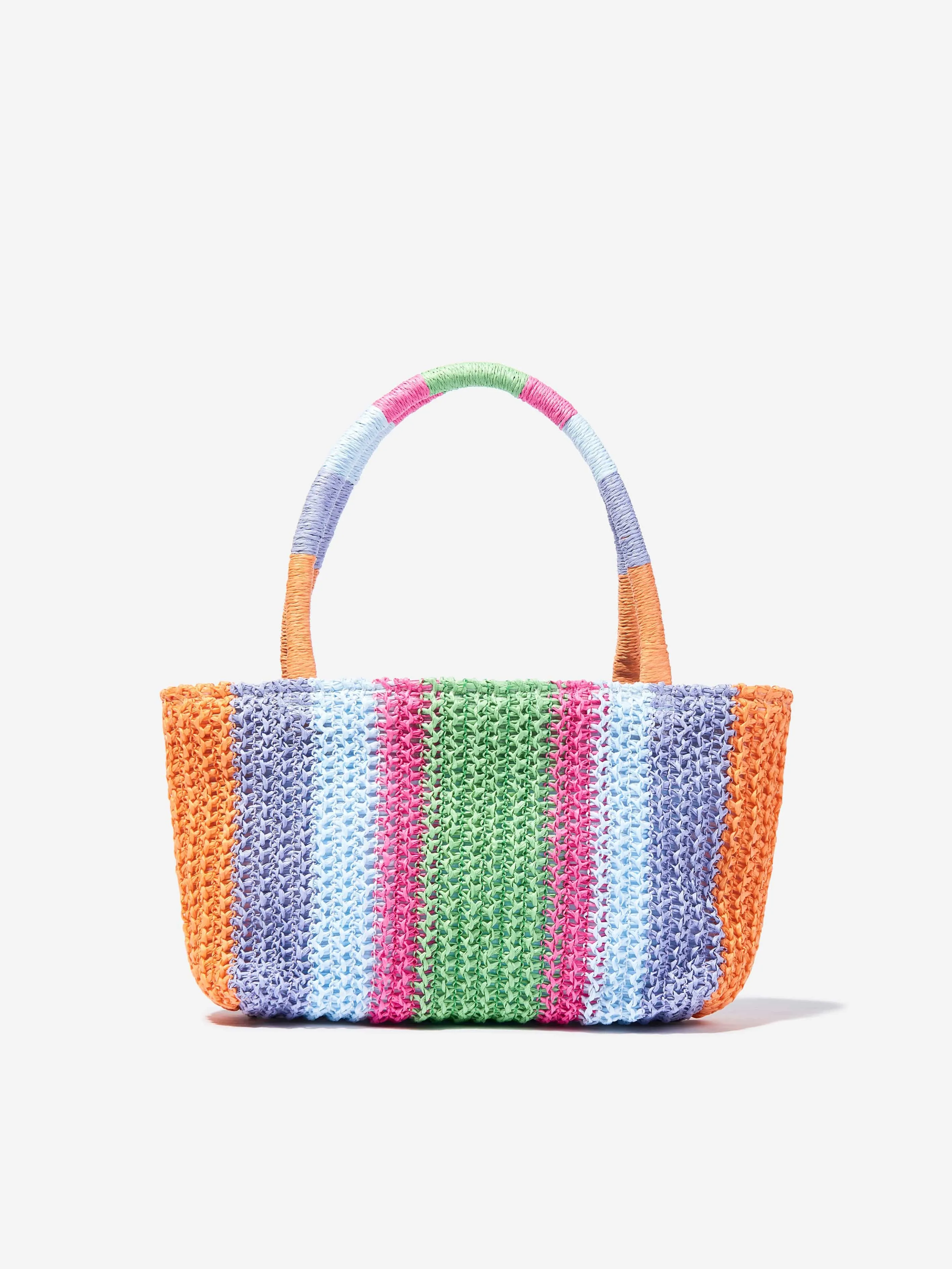 Girls Striped Magic Fade Straw Bag in Multicolour (29cm)