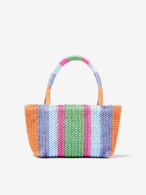 Girls Striped Magic Fade Straw Bag in Multicolour (29cm)